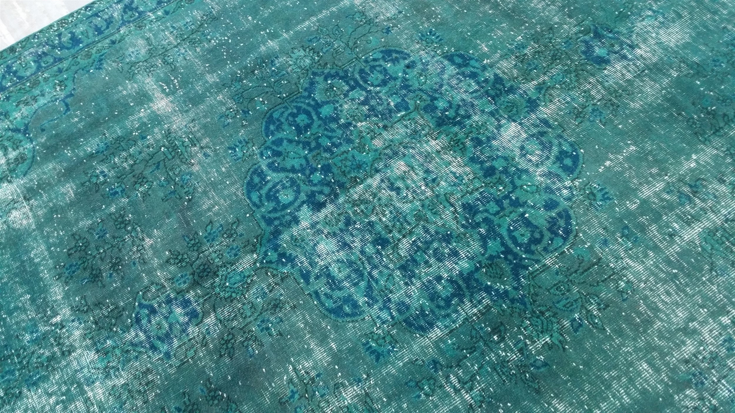antique Anatolian Wool Area Rug — in setting