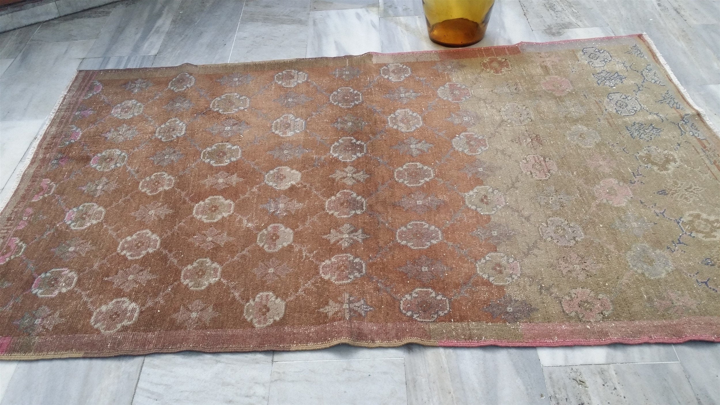vintage Anatolian Wool Small Rug — in setting