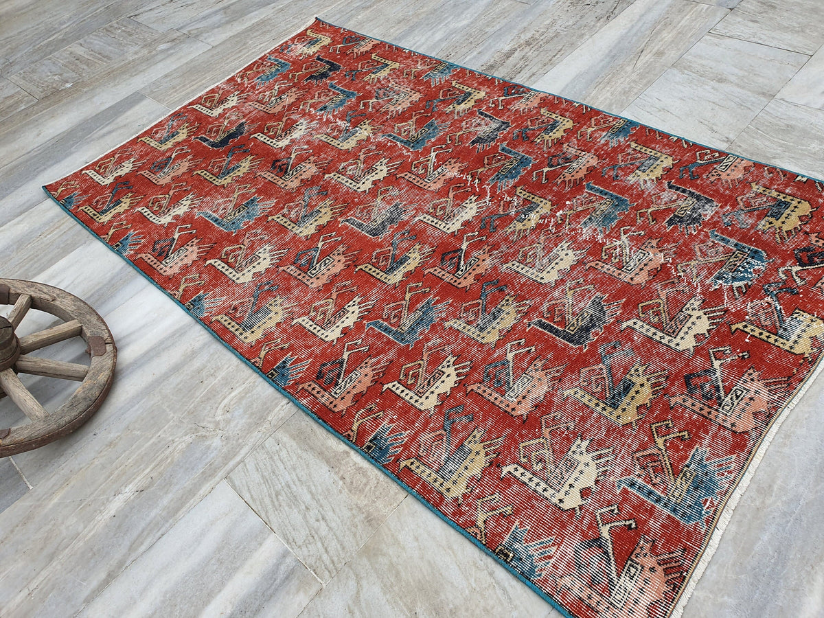 vintage Kayseri Wool Small Rug — detail texture