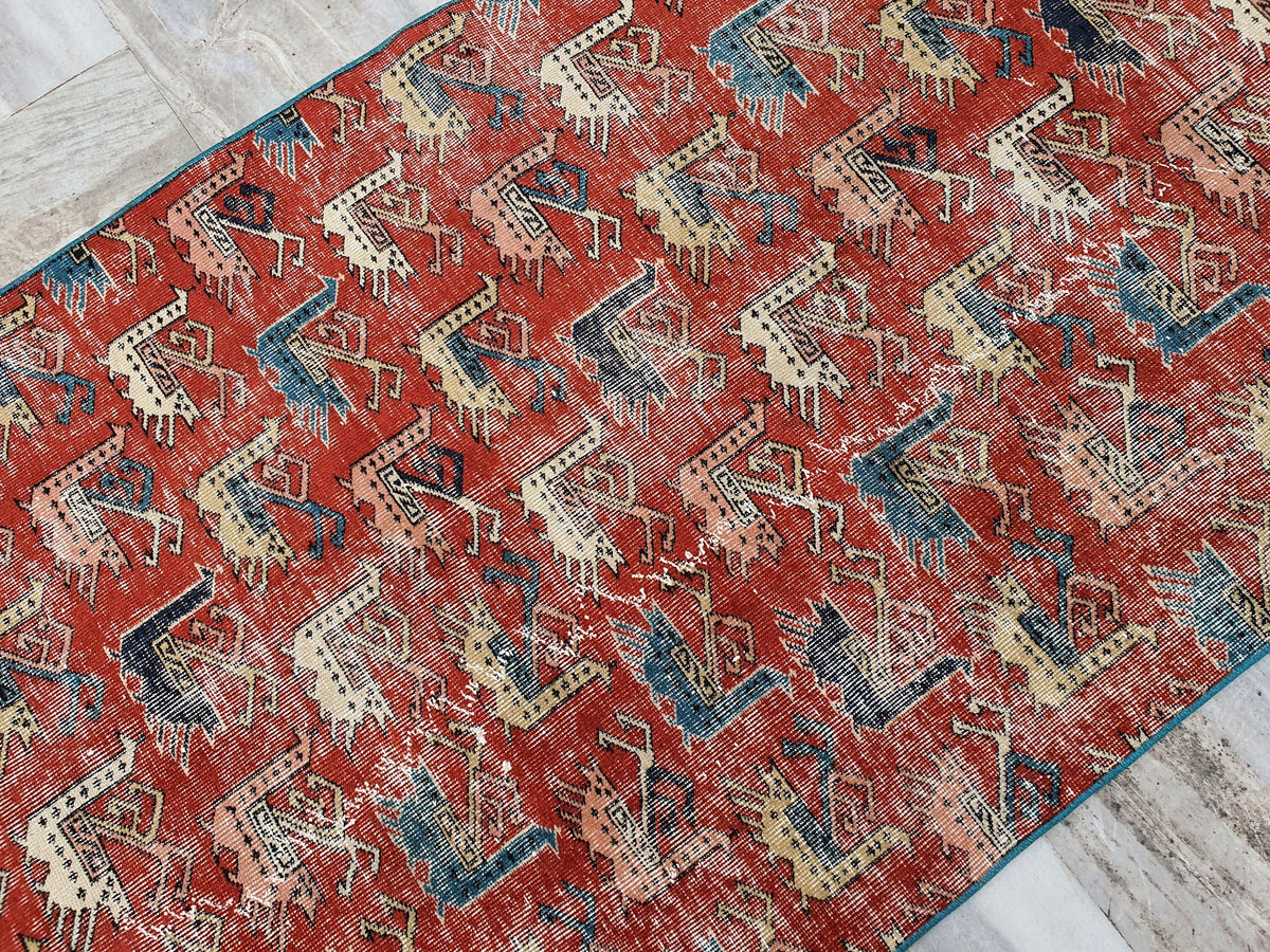 vintage Kayseri Wool Small Rug — in setting