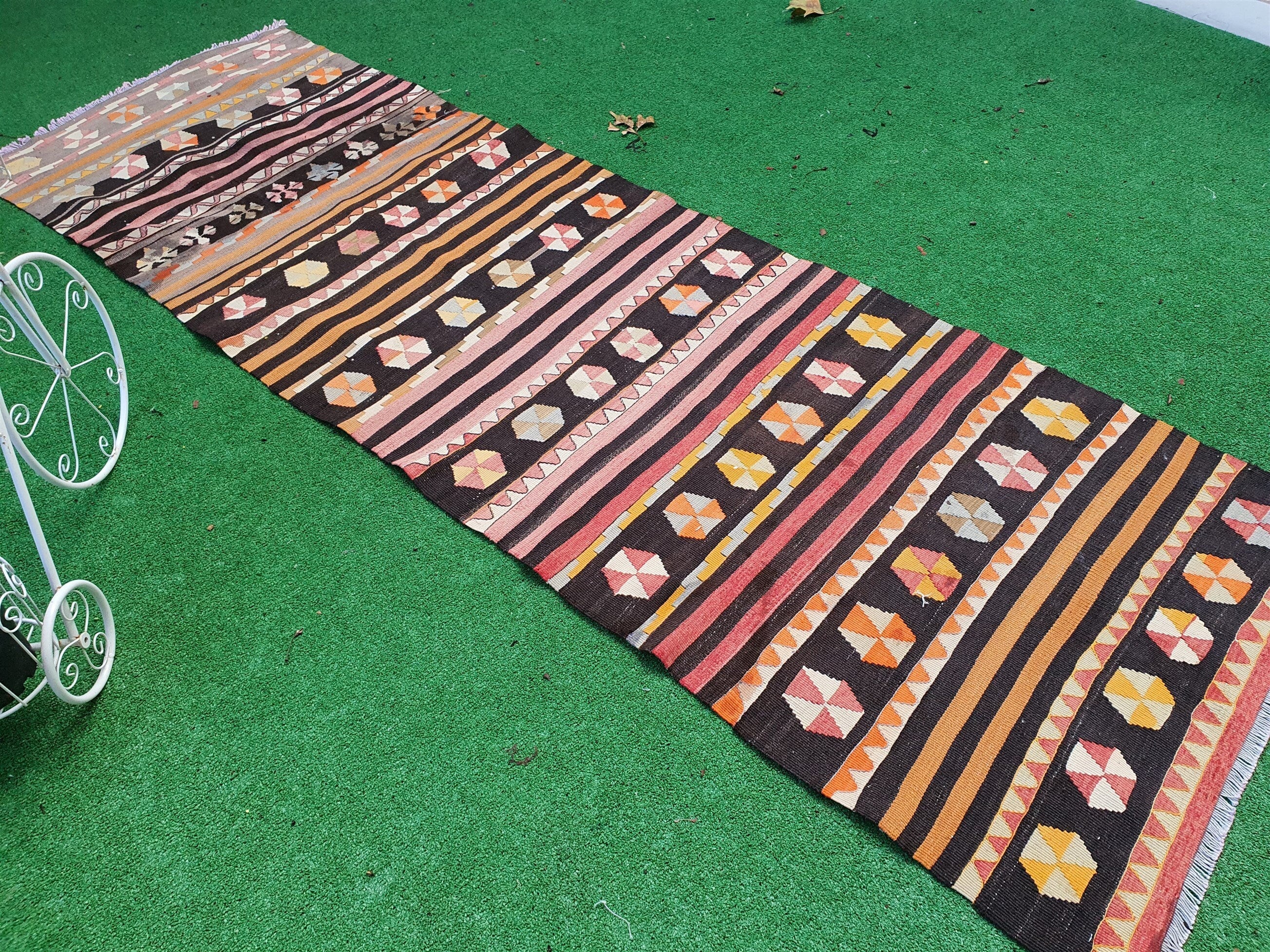 vintage Anatolian Wool Runner Rug — detail texture