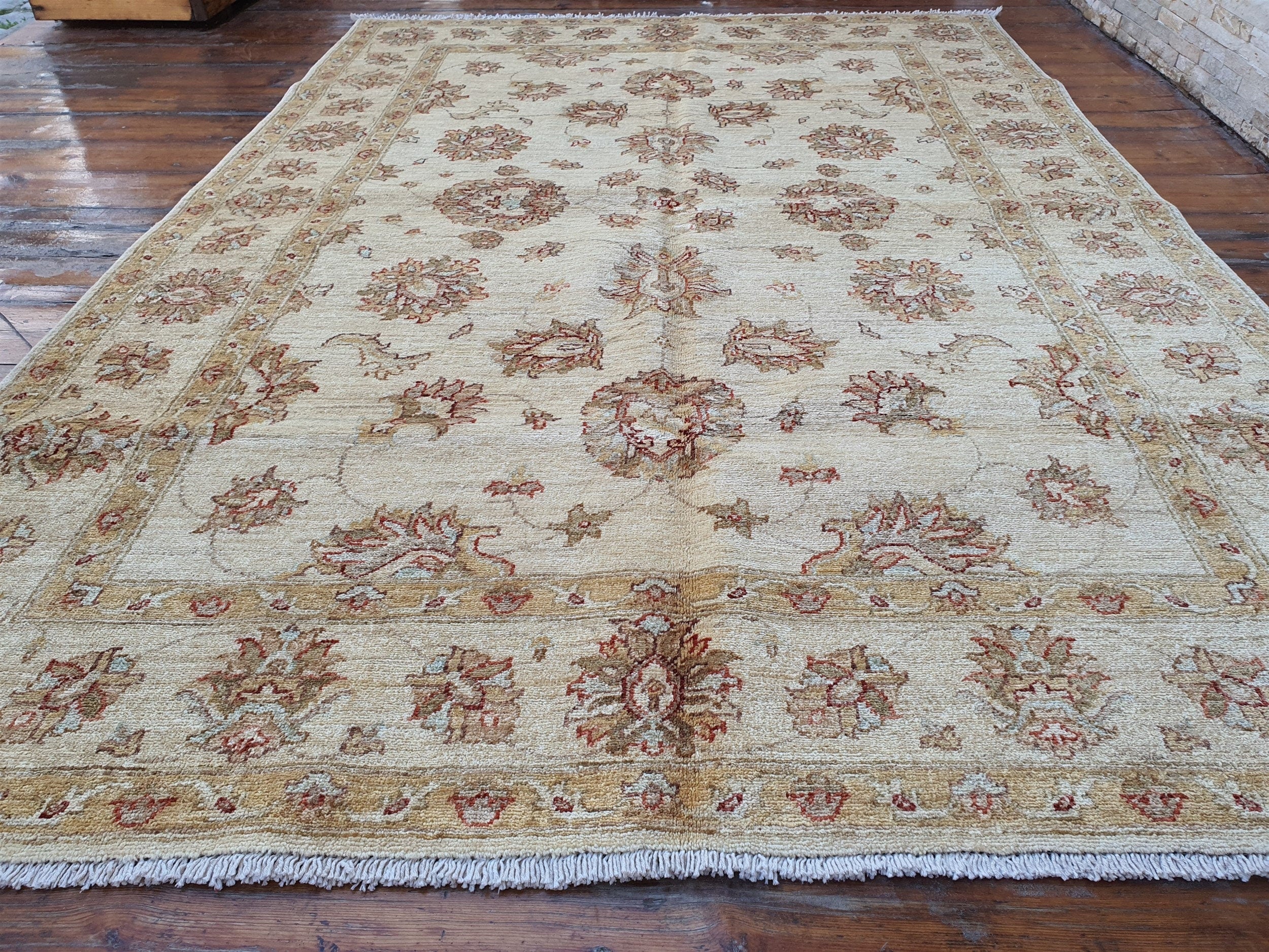 vintage Oushak Wool Area Rug — in setting