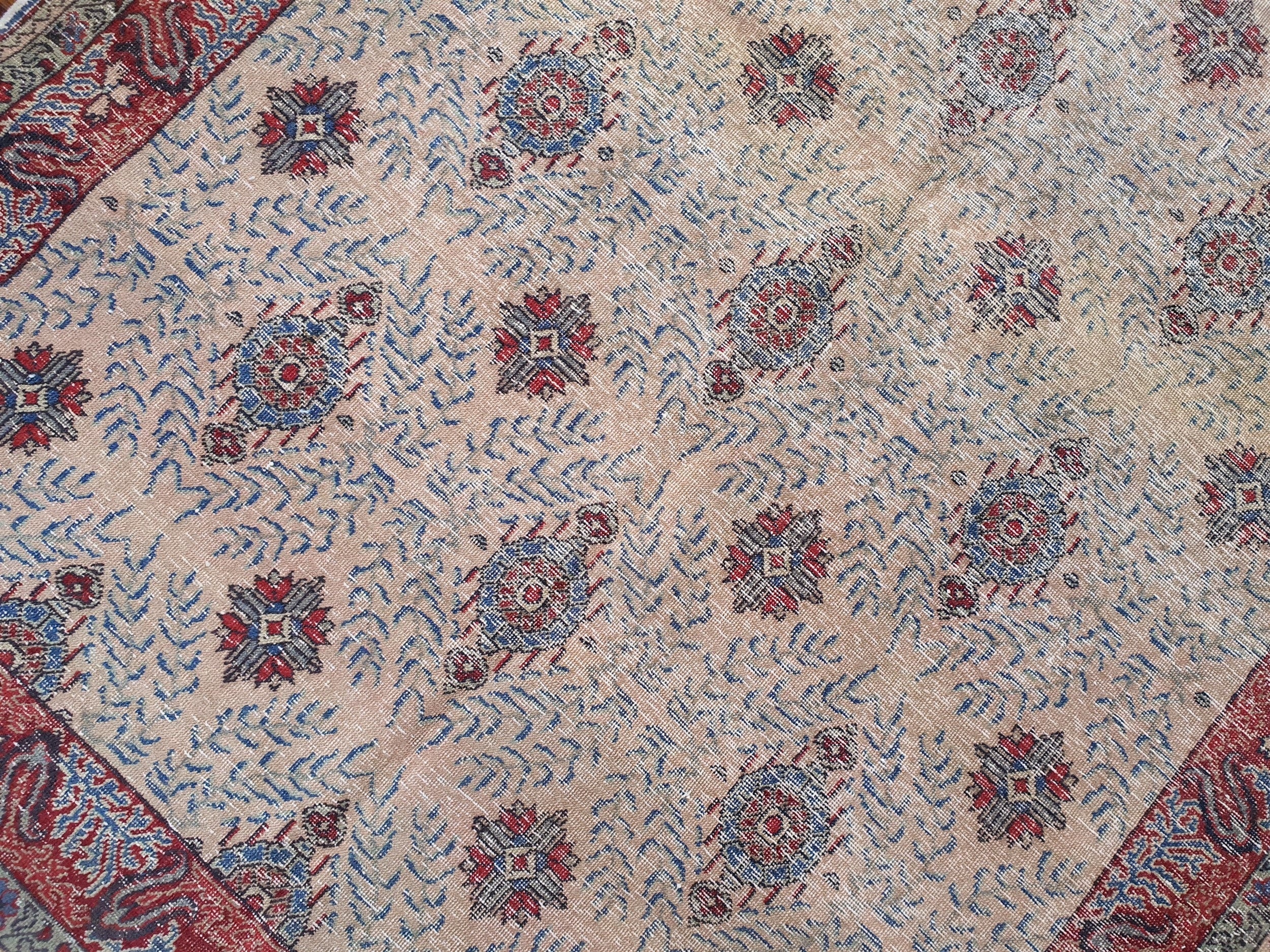 antique Anatolian Wool Area Rug — detail texture