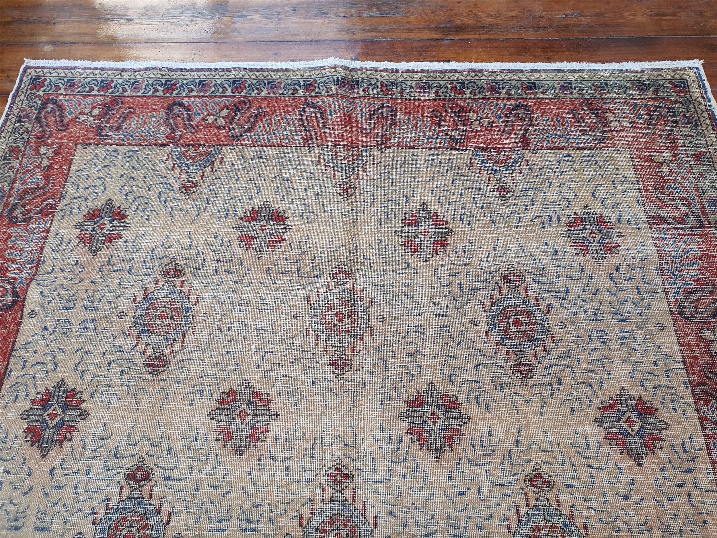 antique Anatolian Wool Area Rug — in setting