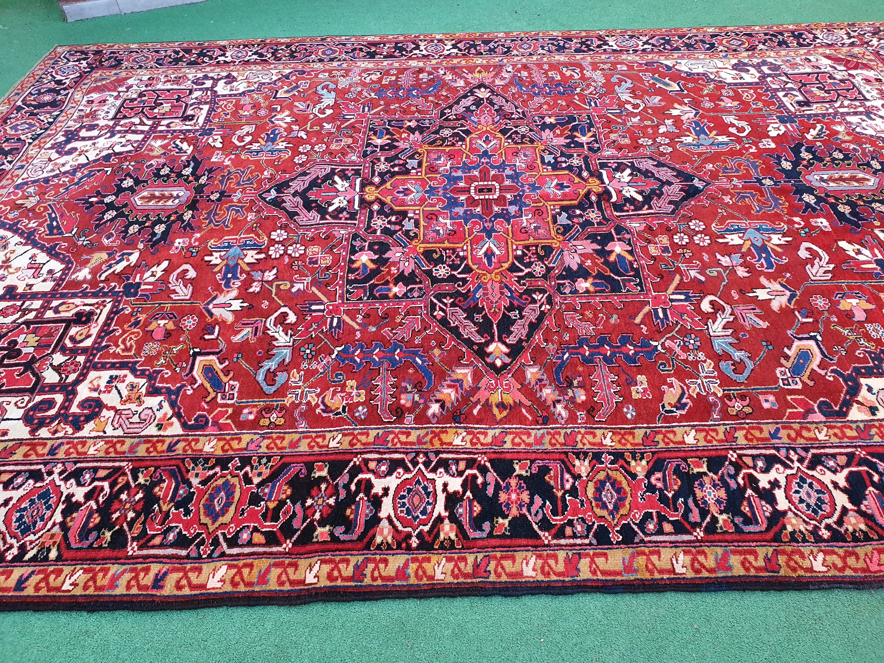 antique Anatolian Wool Large Area Rug — detail texture