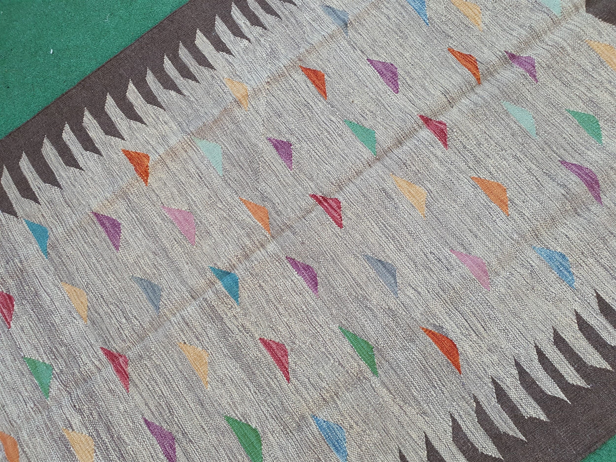 vintage Oushak Wool Small Rug — in setting