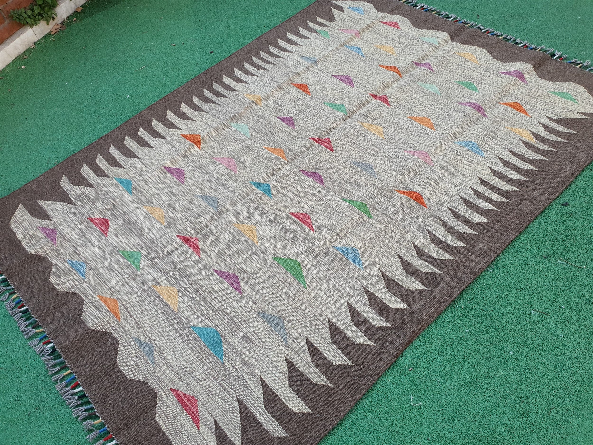 vintage Oushak Wool Small Rug — detail texture