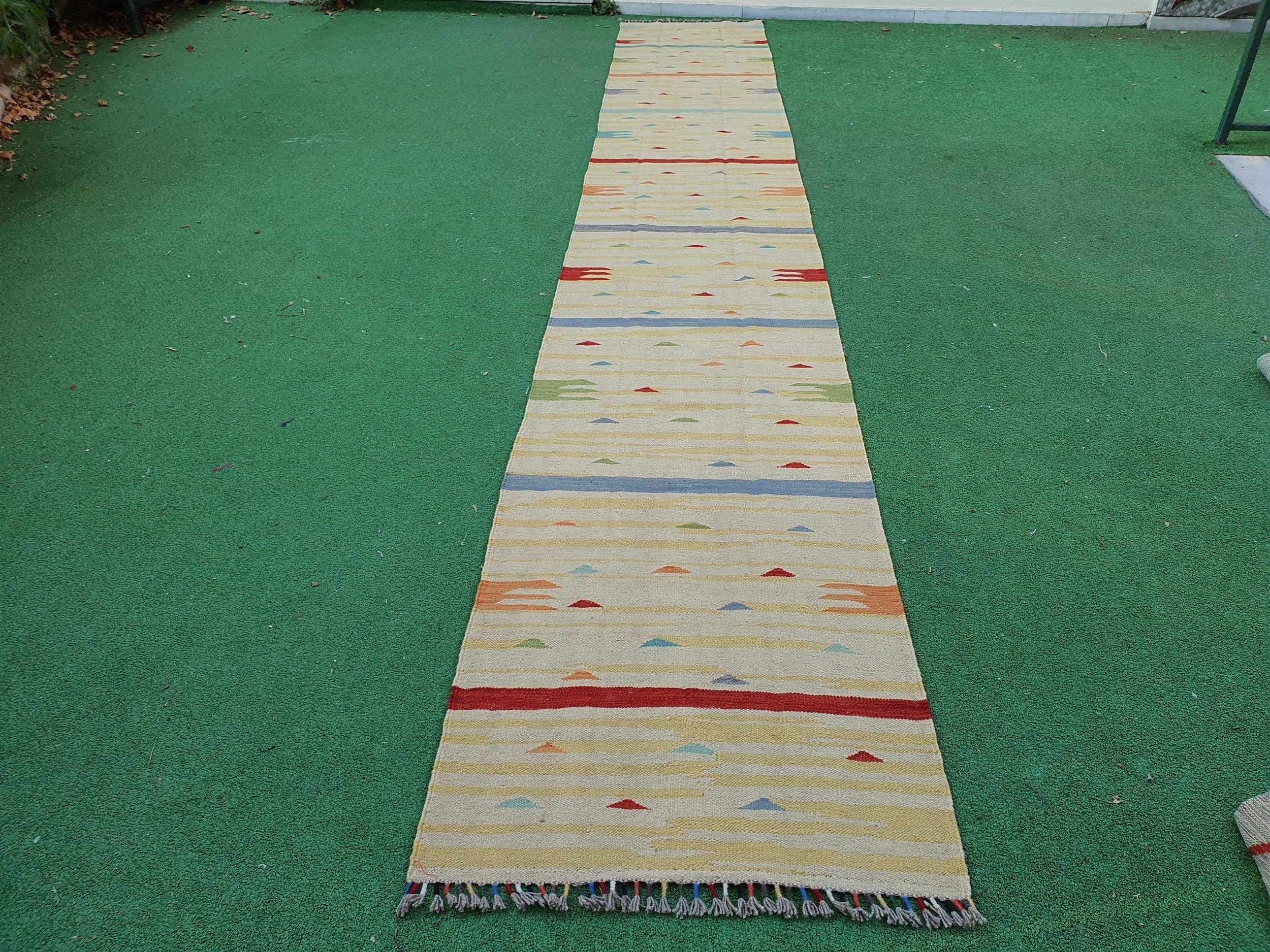 vintage Anatolian Wool Runner Rug — pattern close-up
