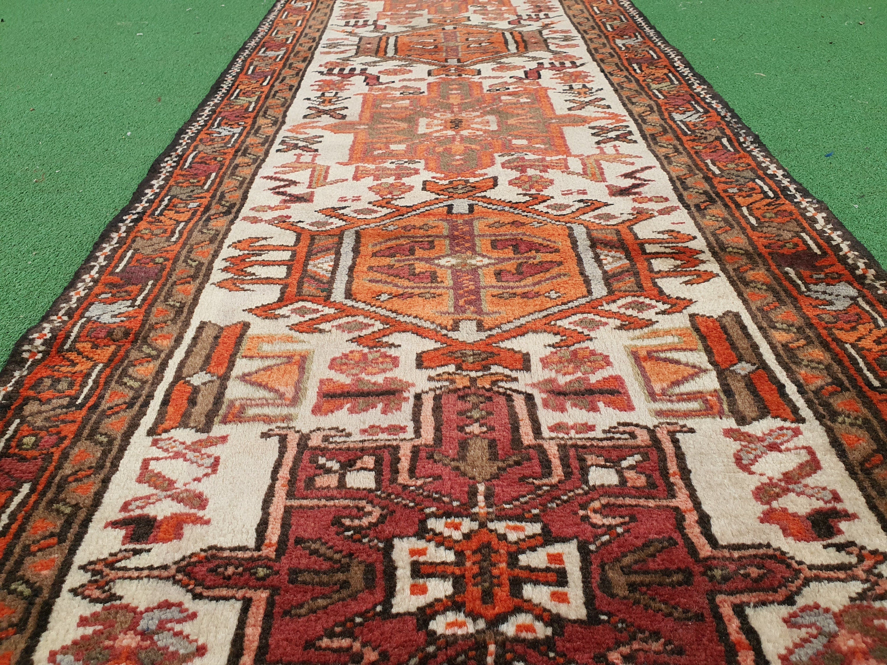antique Persian Wool Runner Rug — back view