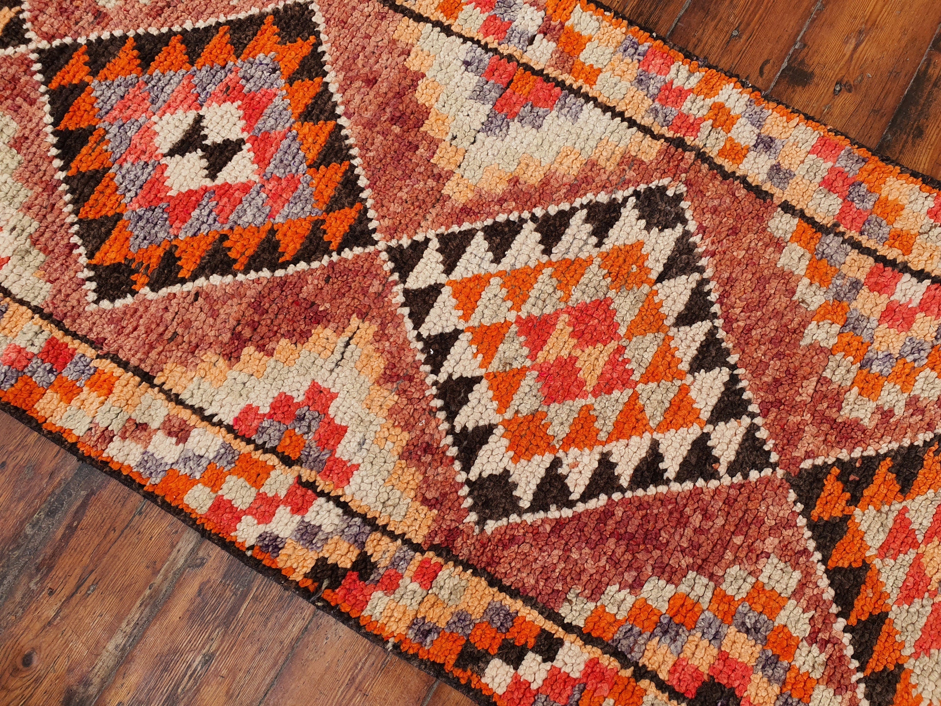 vintage Oushak Wool Area Rug — in setting