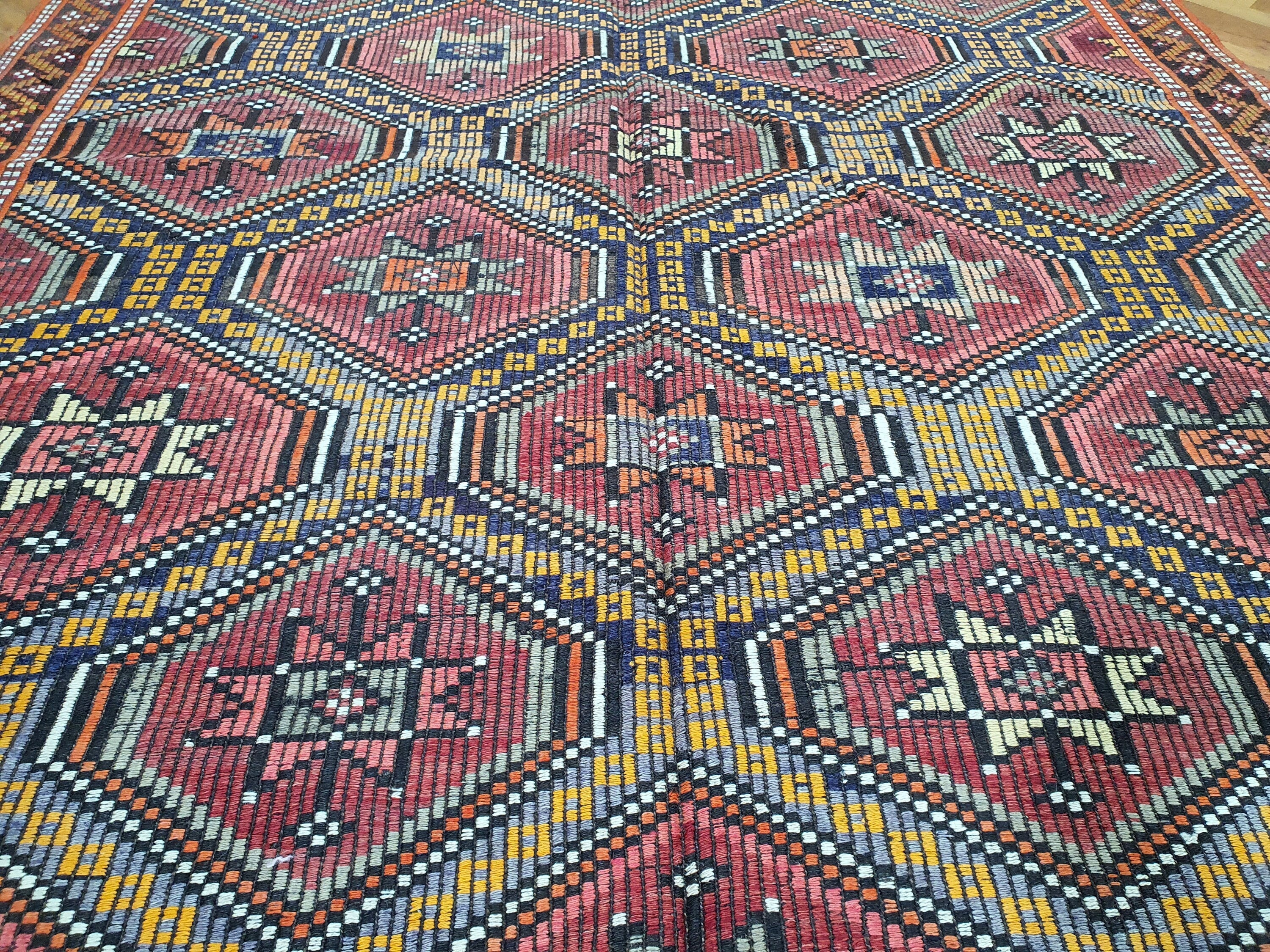 antique Konya Wool Area Rug — back view
