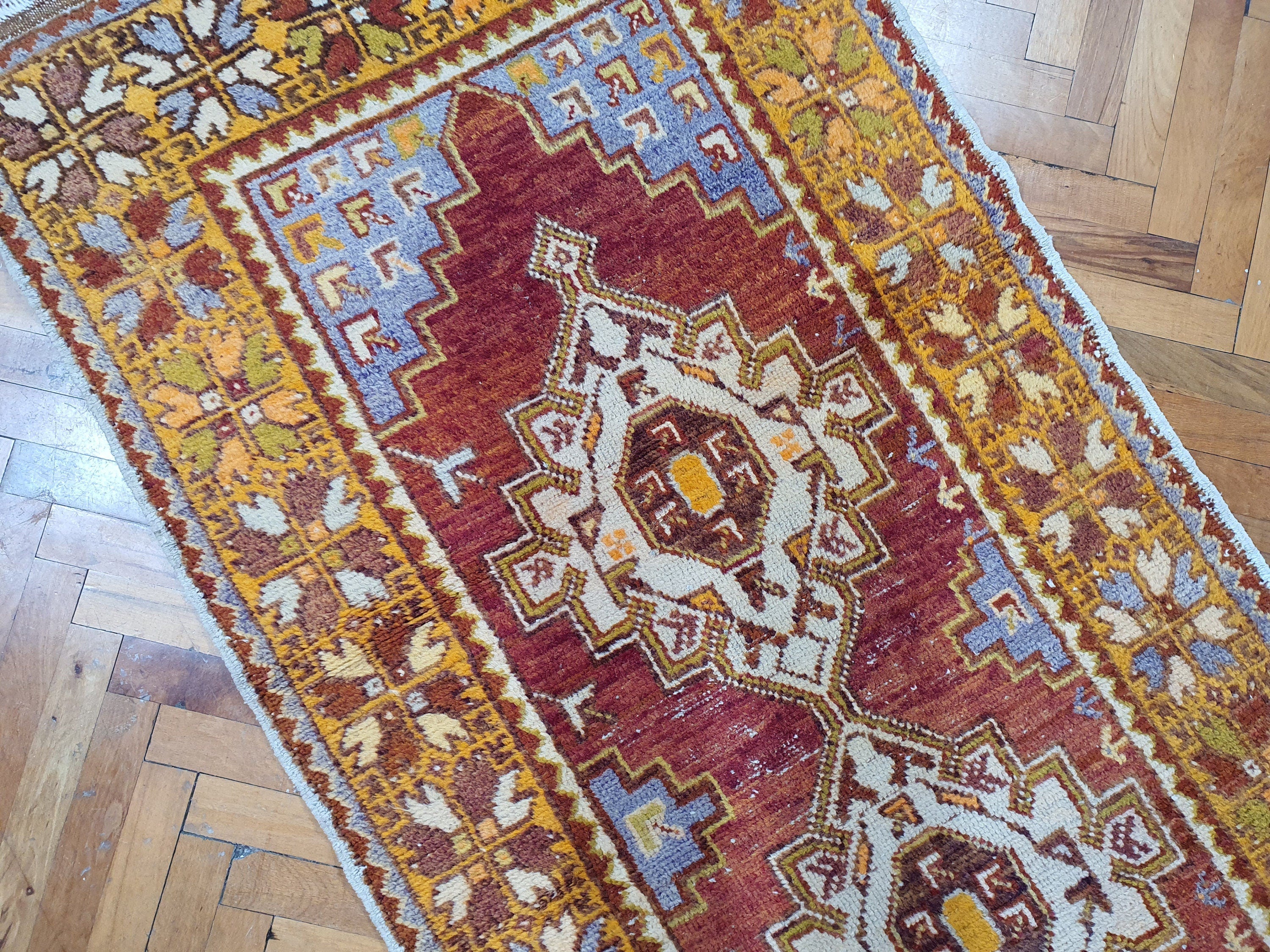 vintage Sivas Wool Runner Rug — in setting