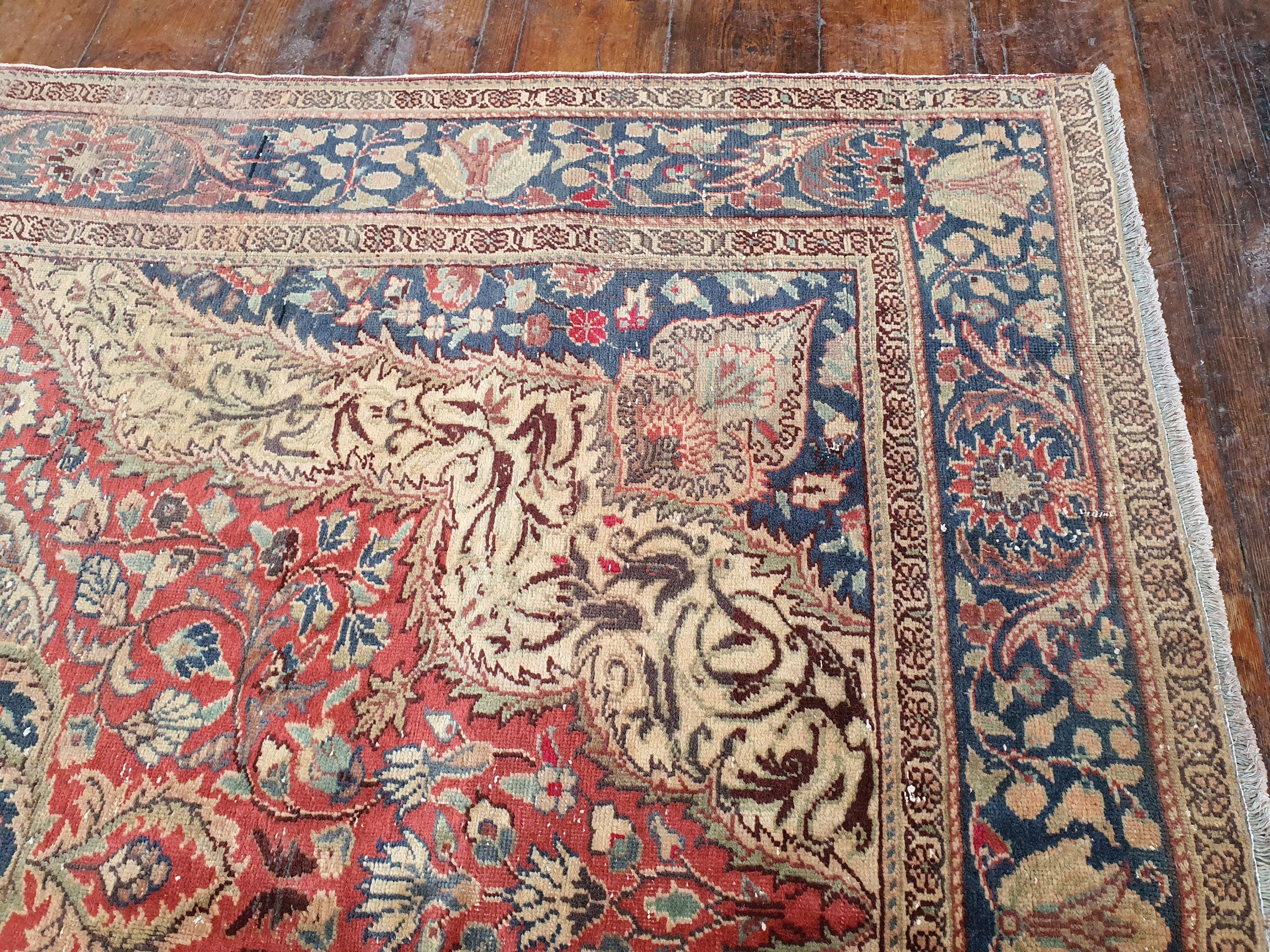 vintage Kayseri Wool Area Rug — corner detail