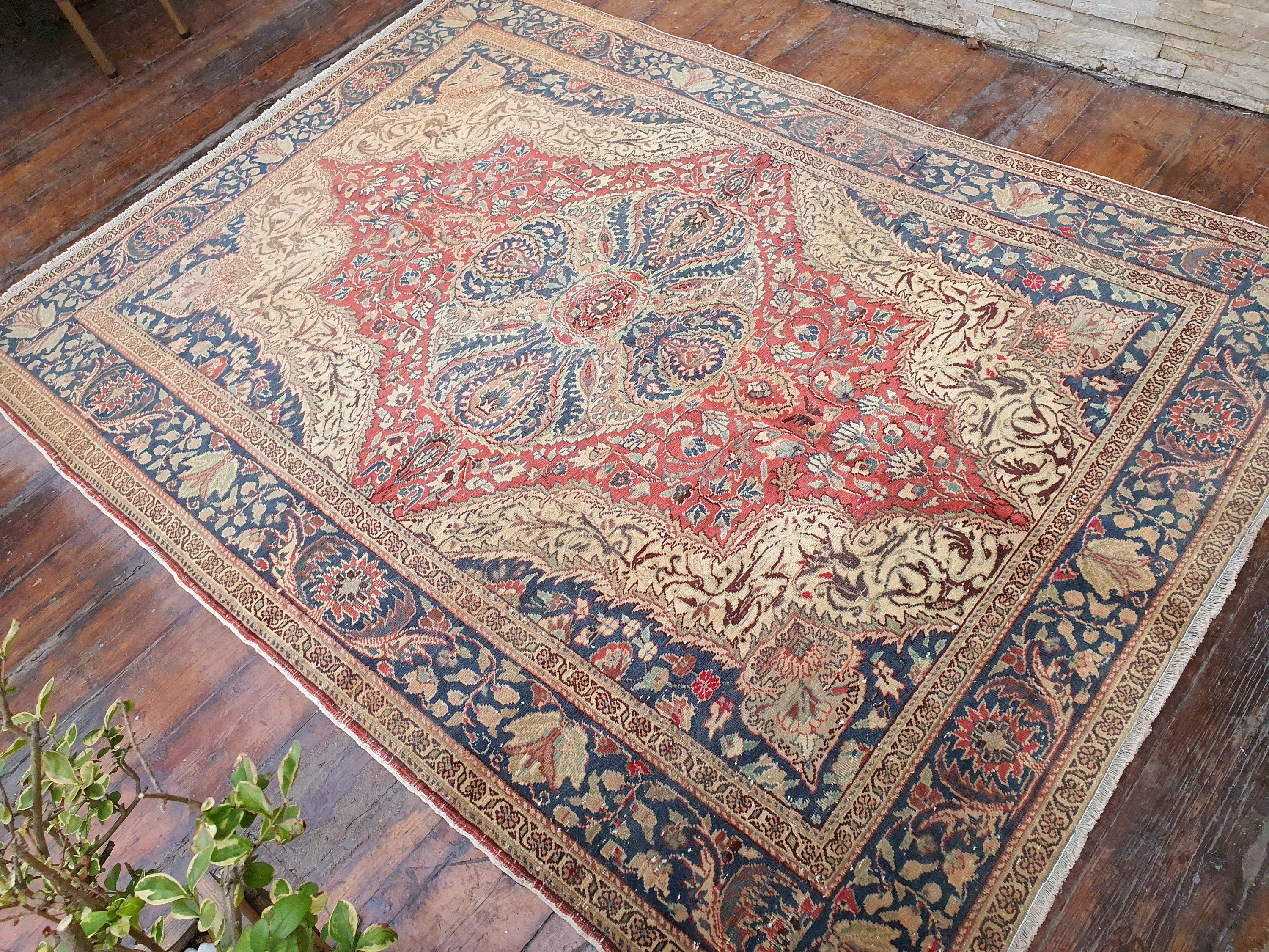 vintage Kayseri Wool Area Rug — in setting