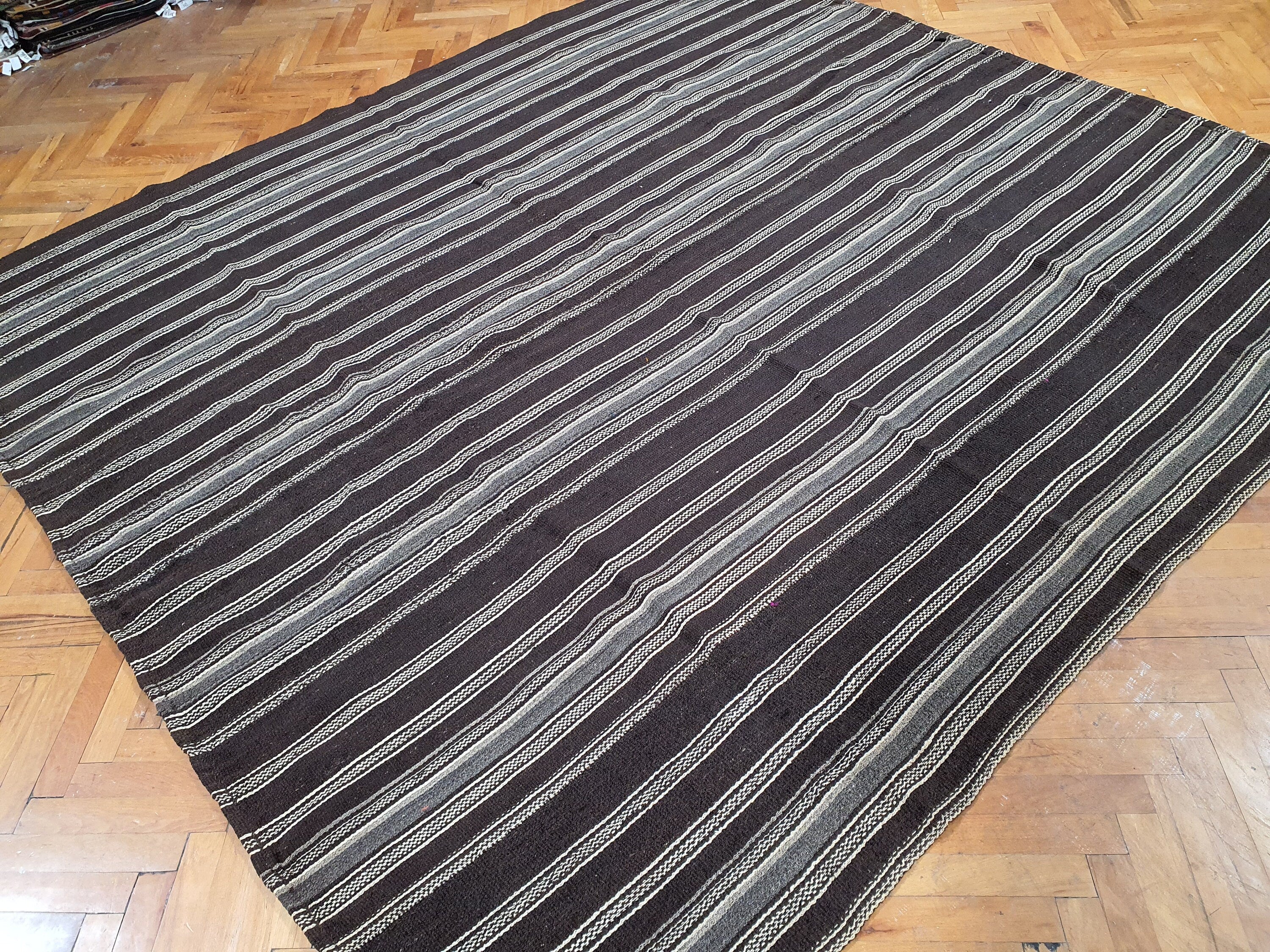 antique Anatolian Wool Large Area Rug — detail texture