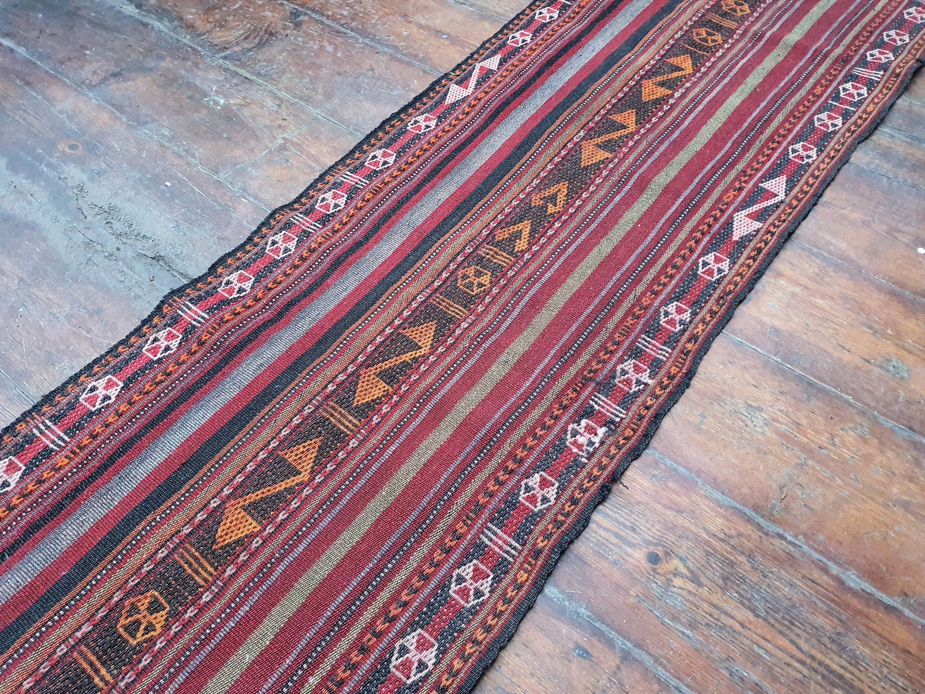 vintage Anatolian Wool Runner Rug — detail texture
