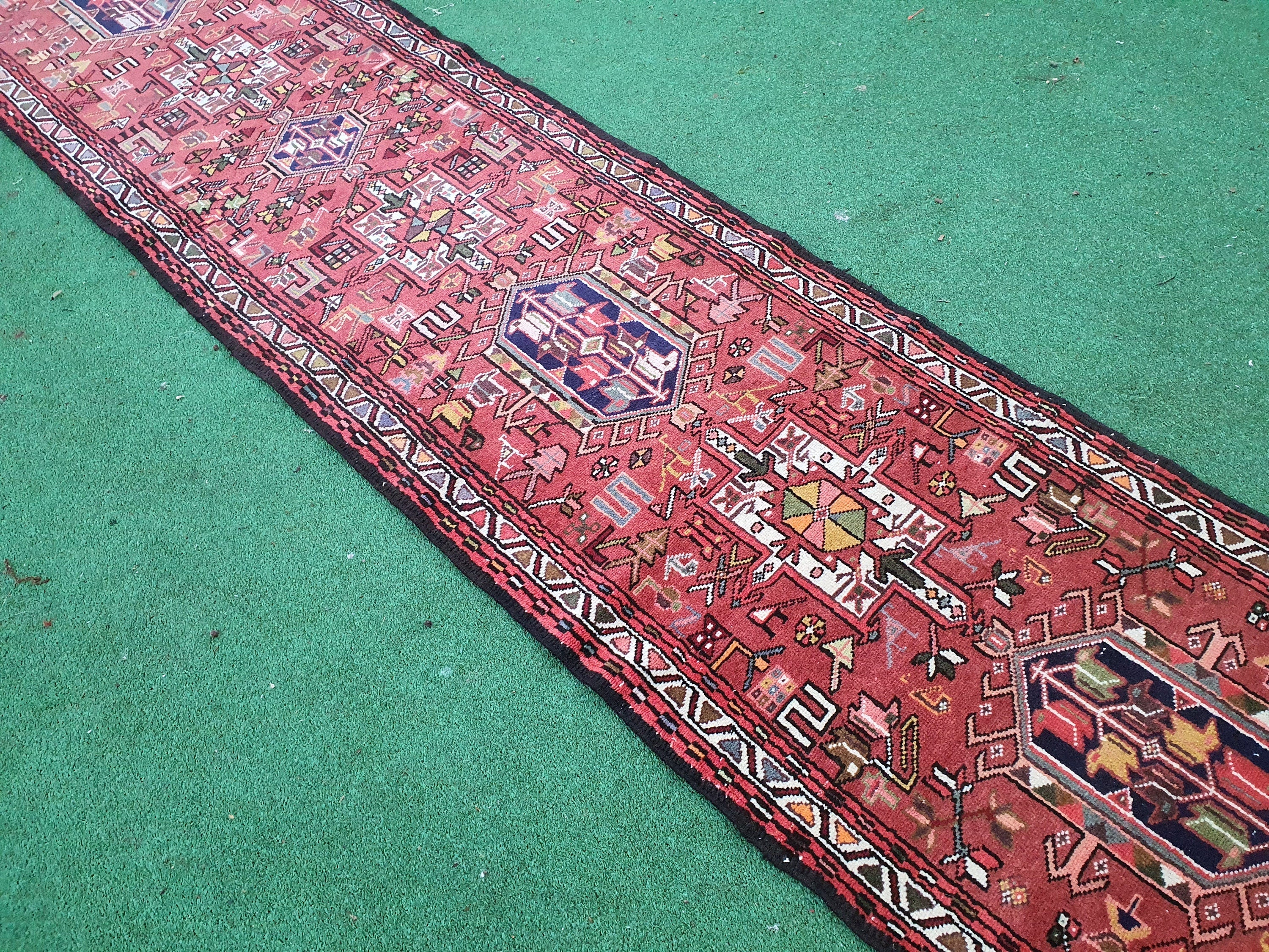 vintage Persian Wool Runner Rug — back view