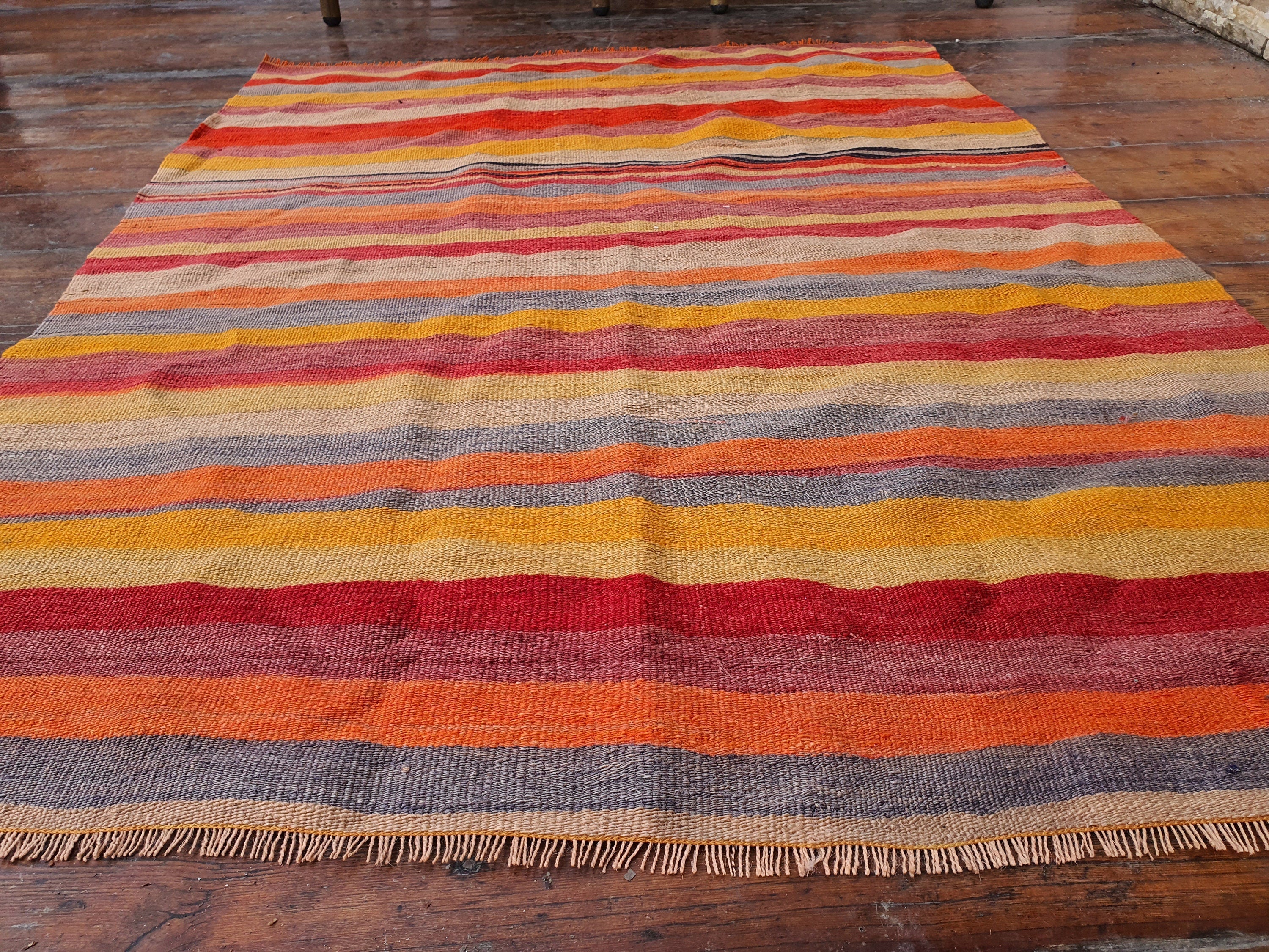 vintage Sivas Wool Small Rug — back view