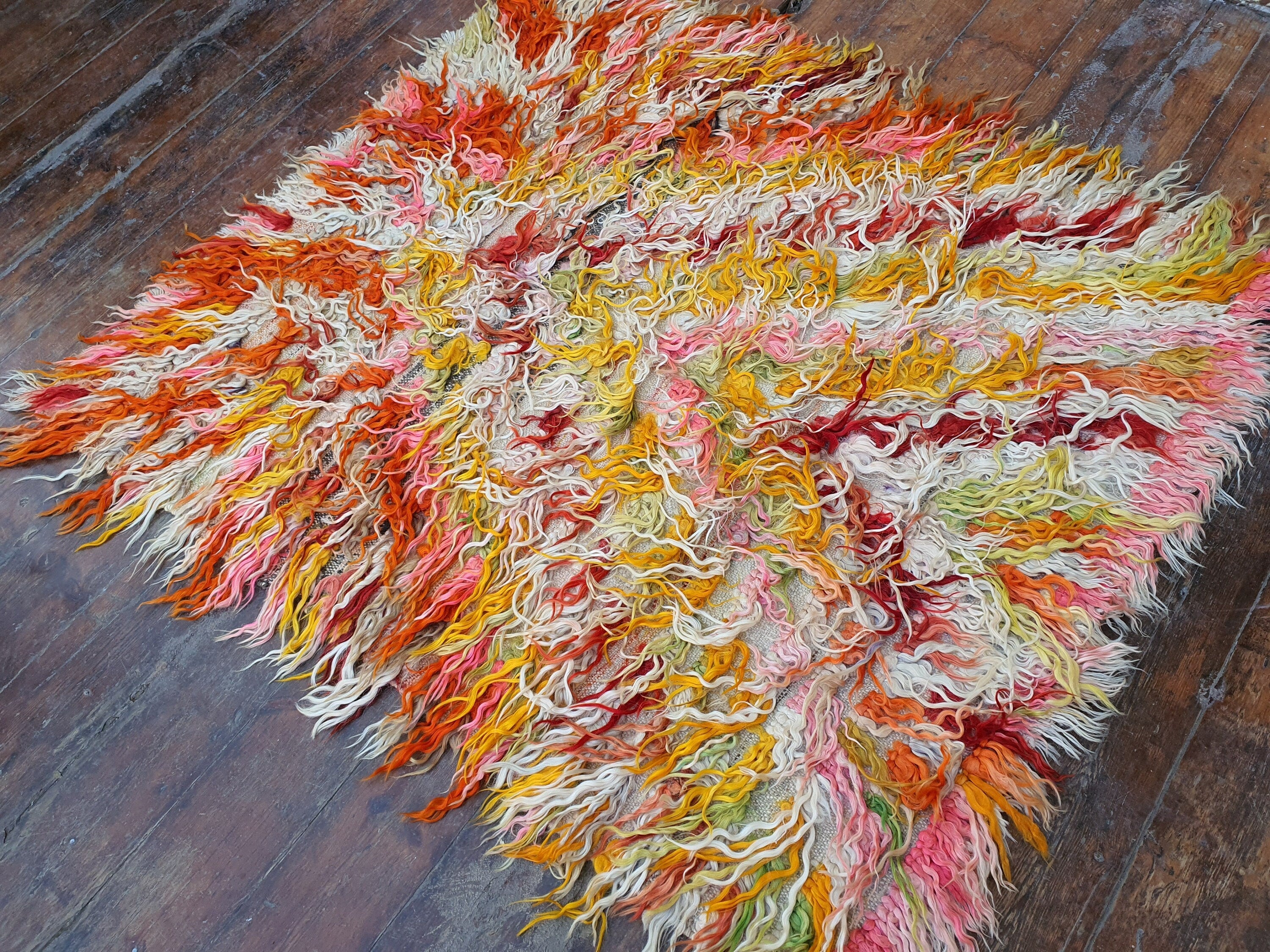 vintage Anatolian Wool Small Rug — back view