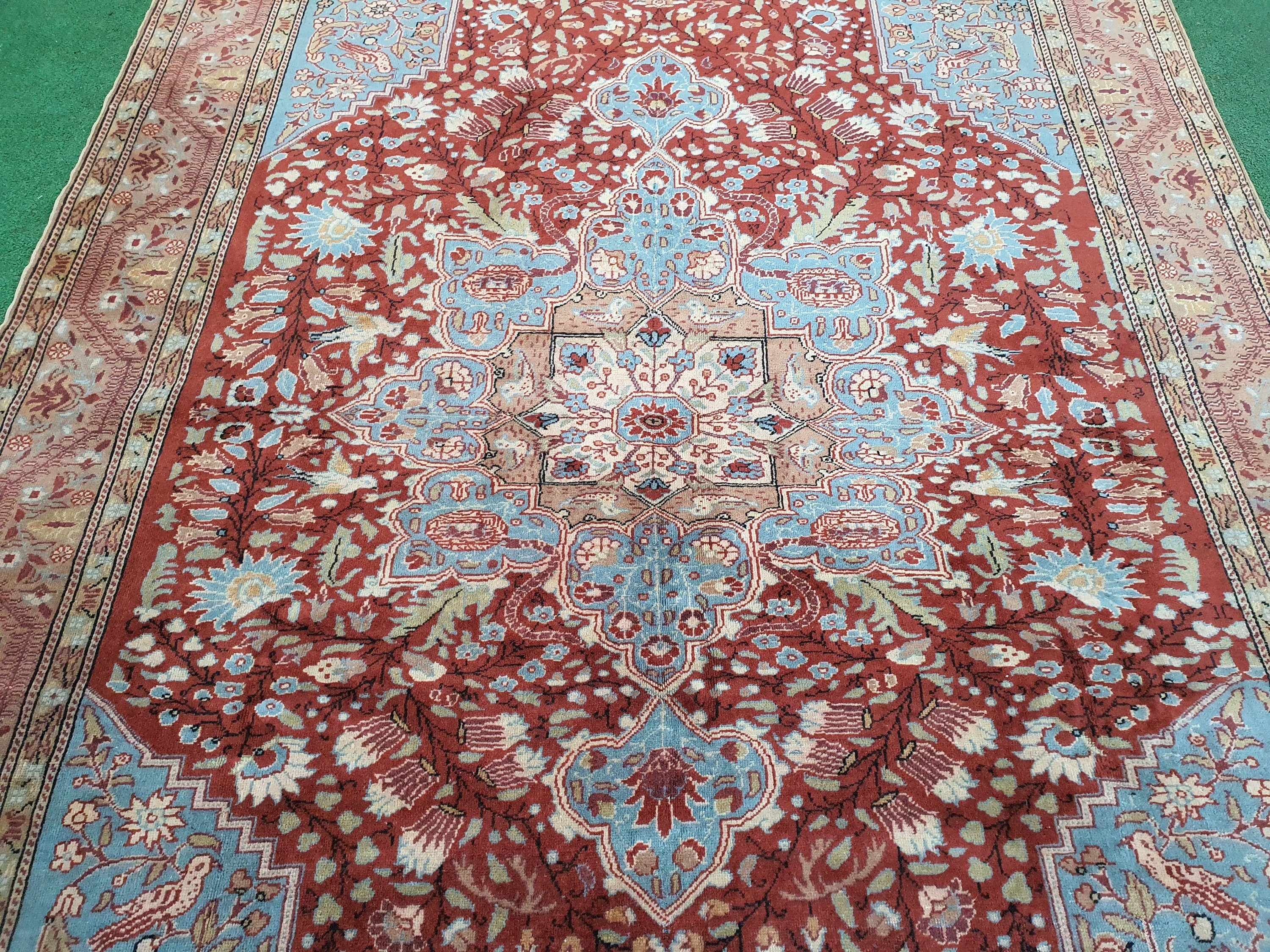vintage Kayseri Wool Large Area Rug — back view
