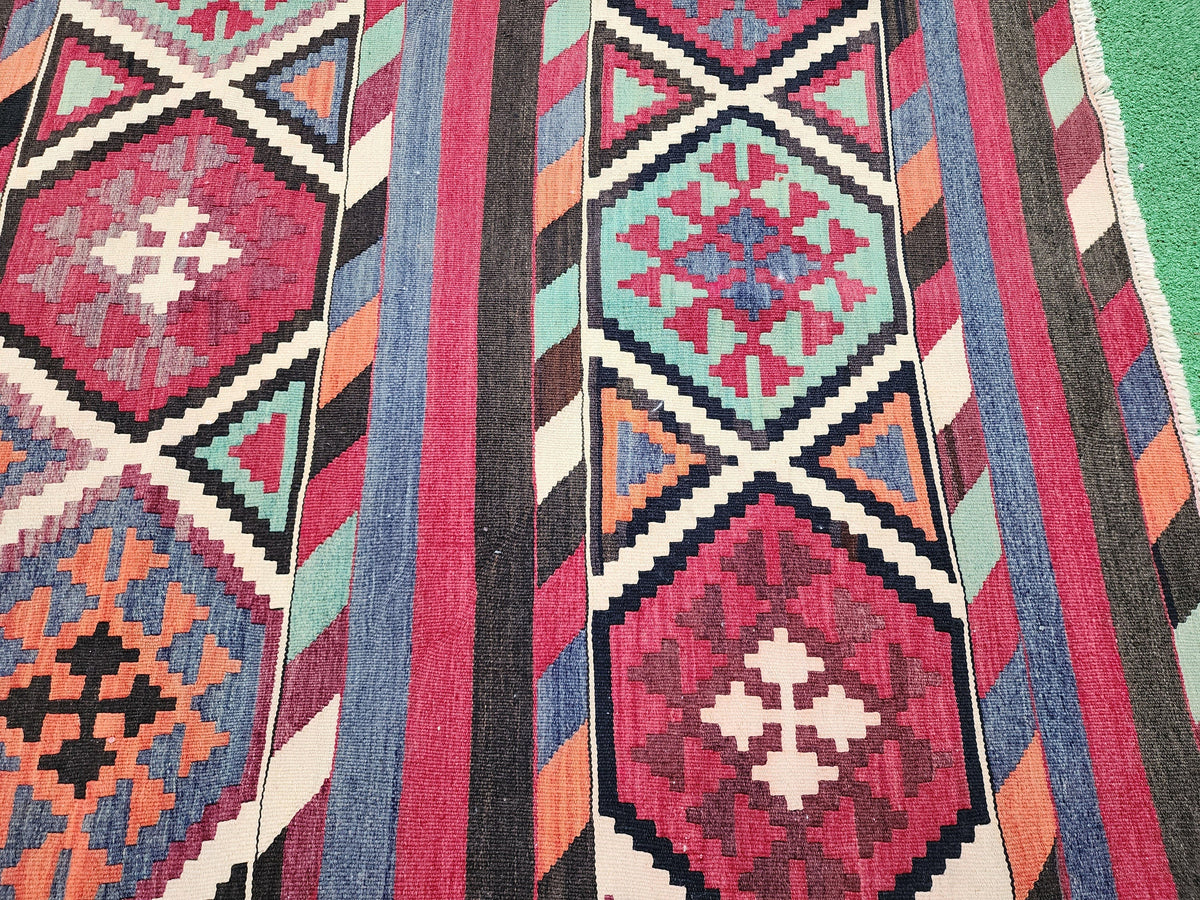 antique Kilim Wool Large Area Rug — in setting