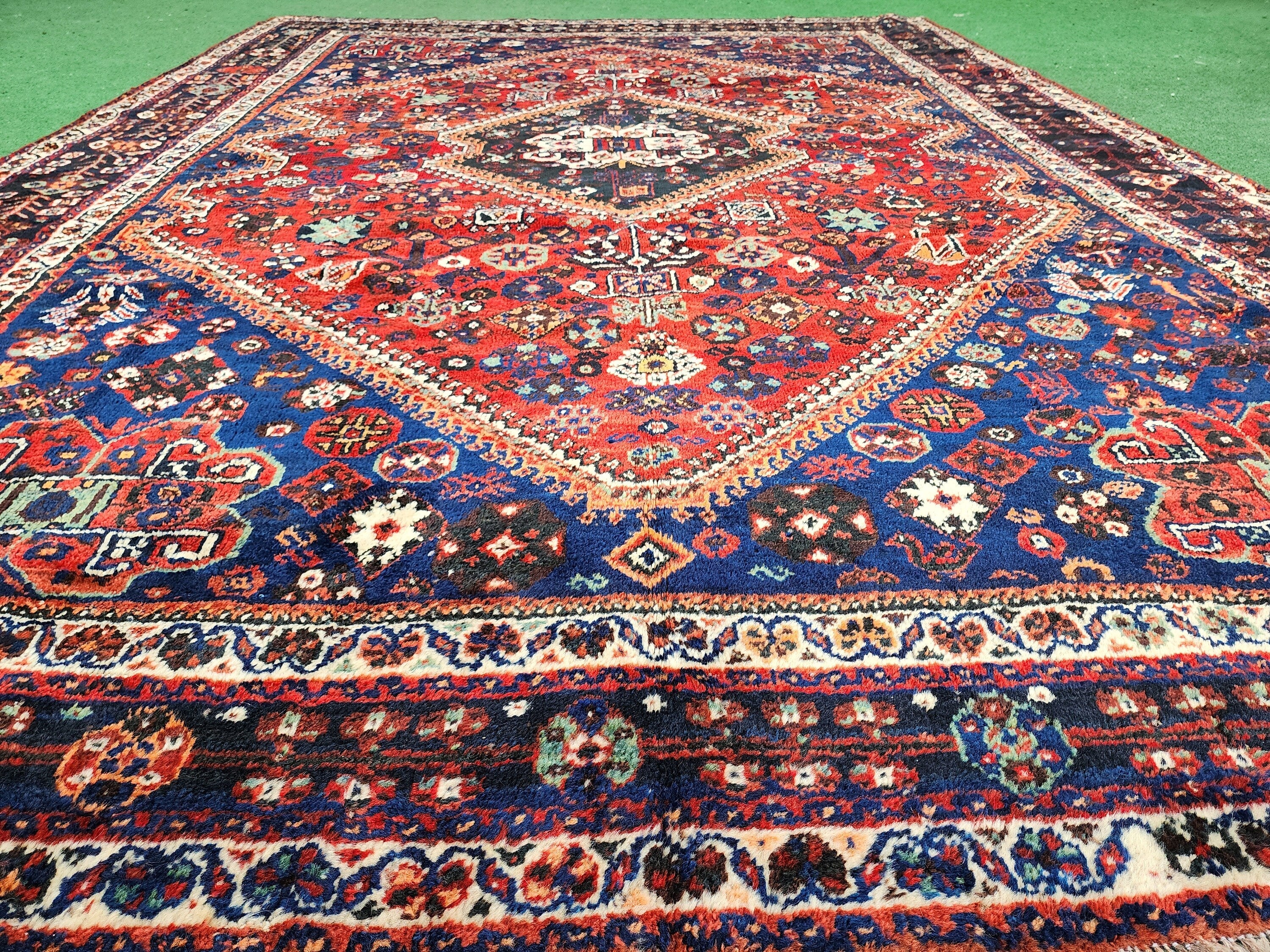 antique Anatolian Wool Large Area Rug — back view