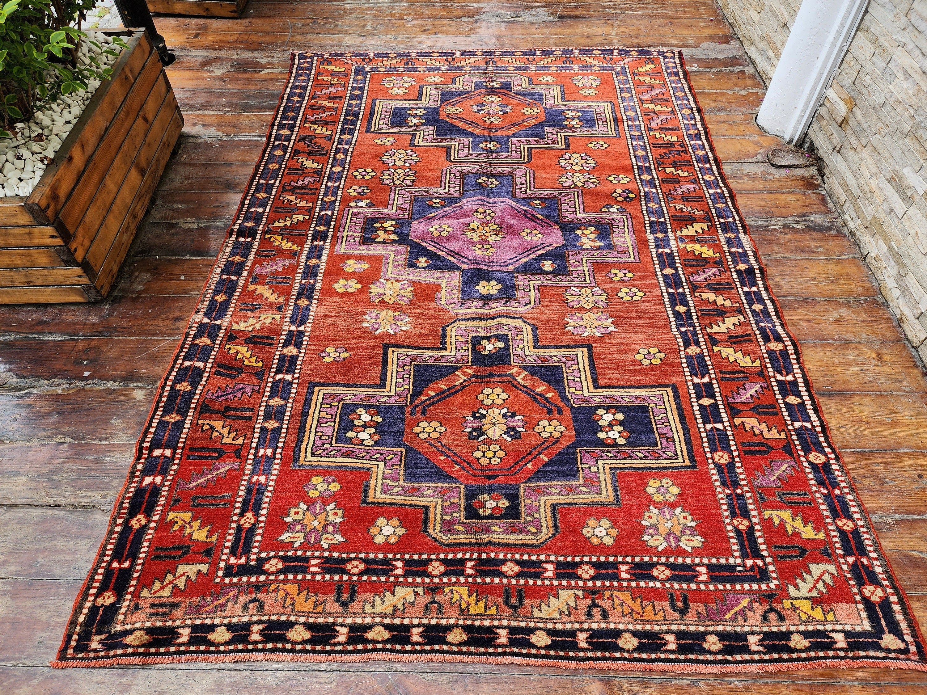 vintage Anatolian Wool Area Rug — in setting
