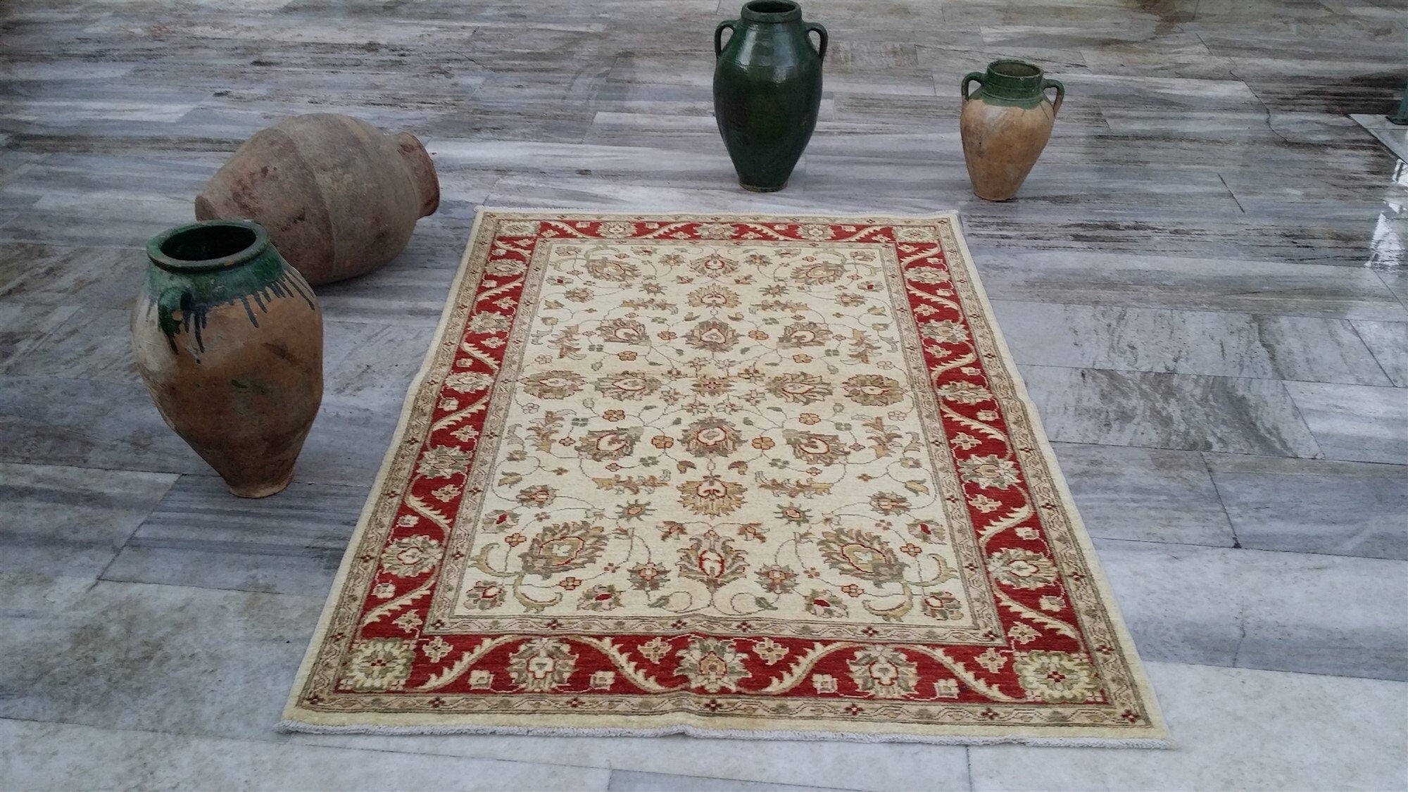Korkya — Vintage Oushak Wool Small Rug