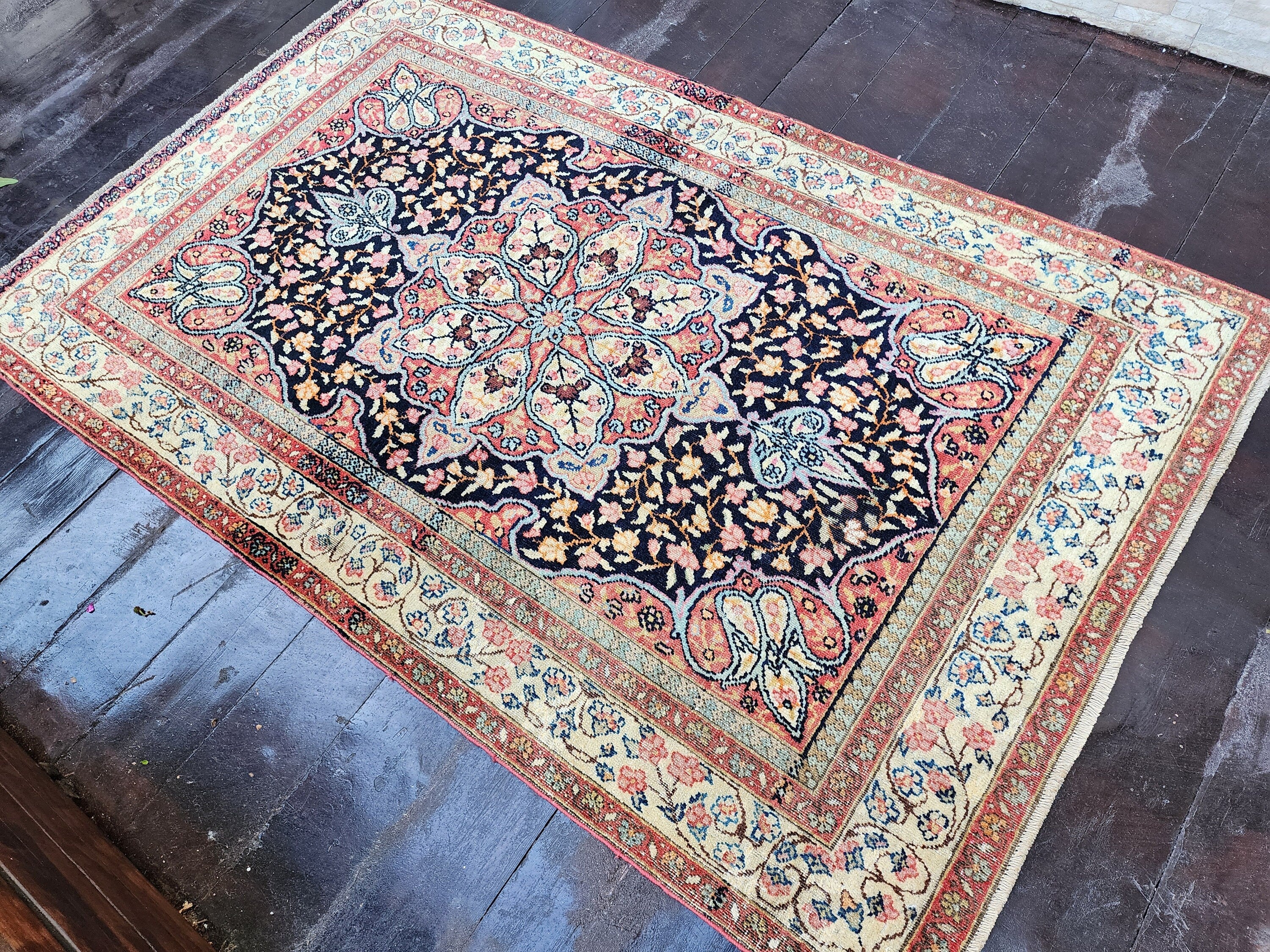 Blue Antique Persian Area Rug ''6''x3'7''