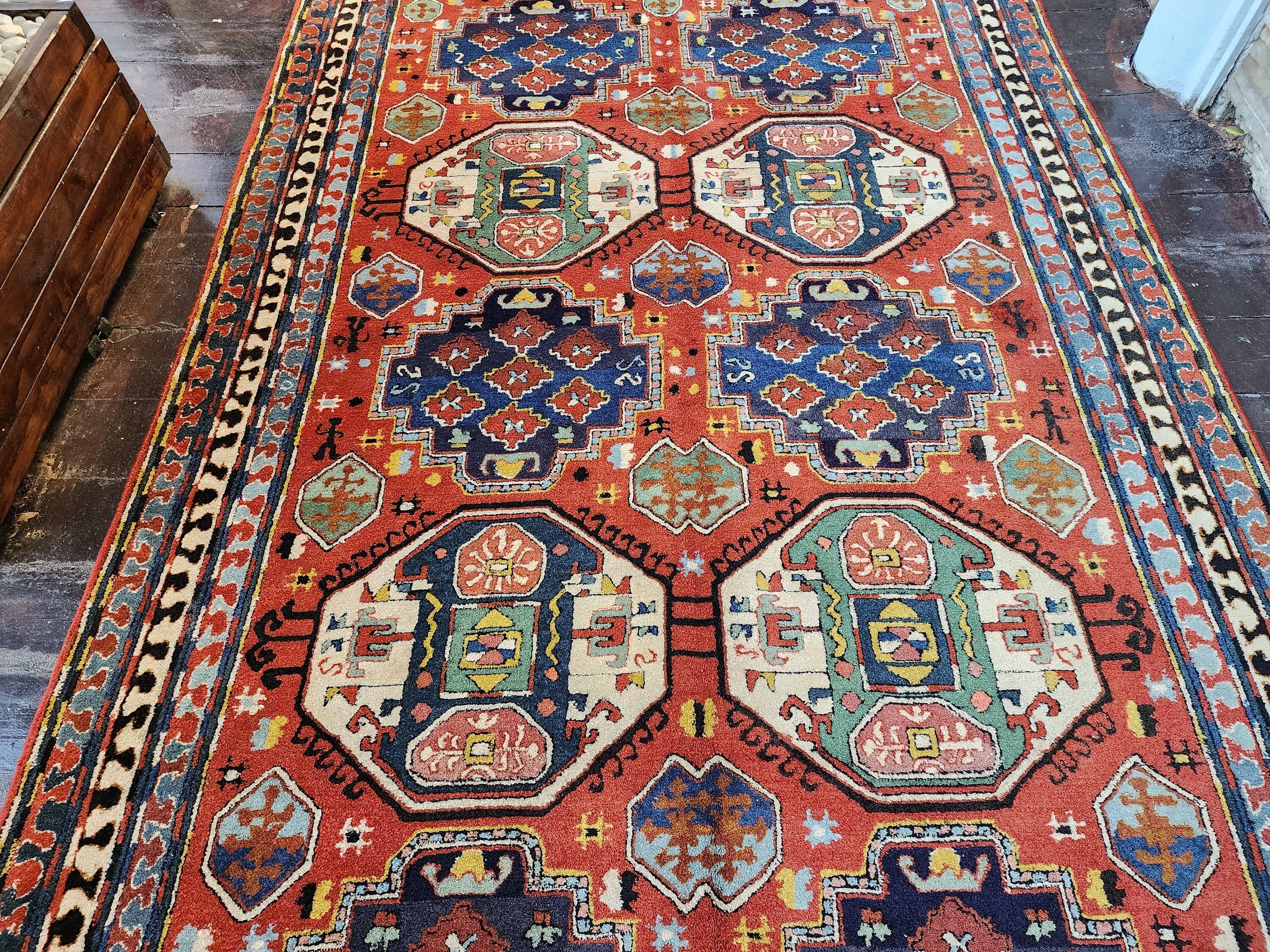 antique Anatolian Wool Area Rug — edge weave
