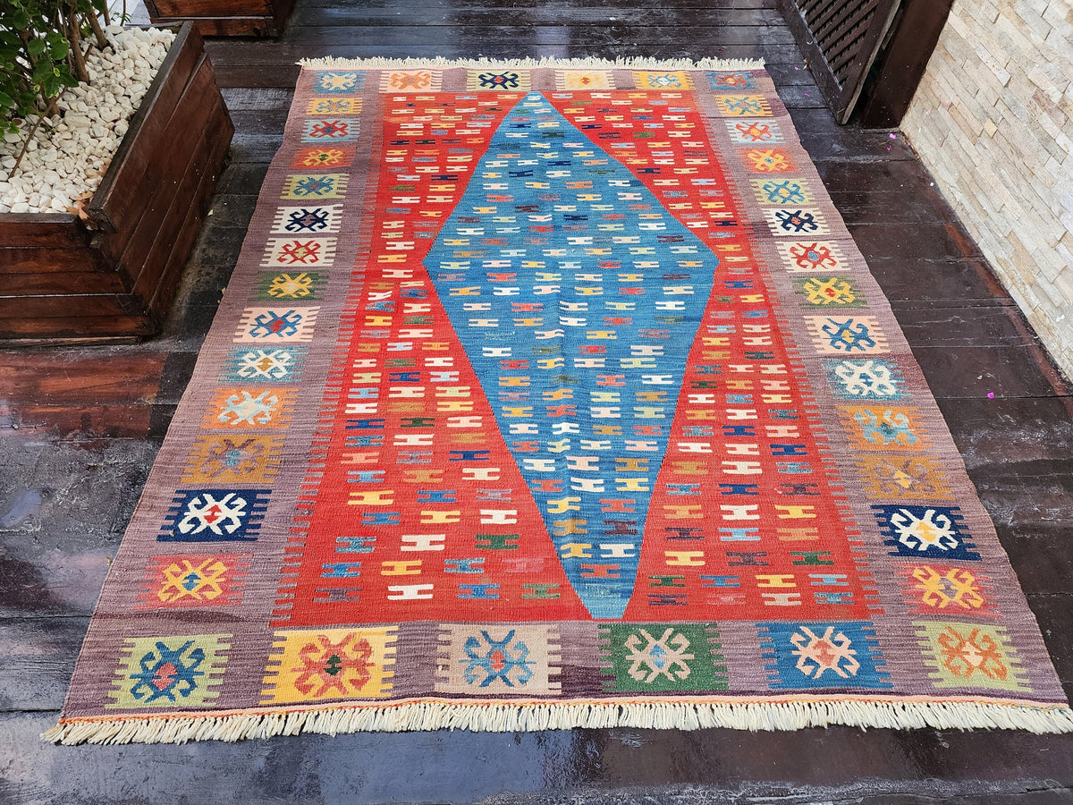 vintage Konya Wool Small Rug — detail texture