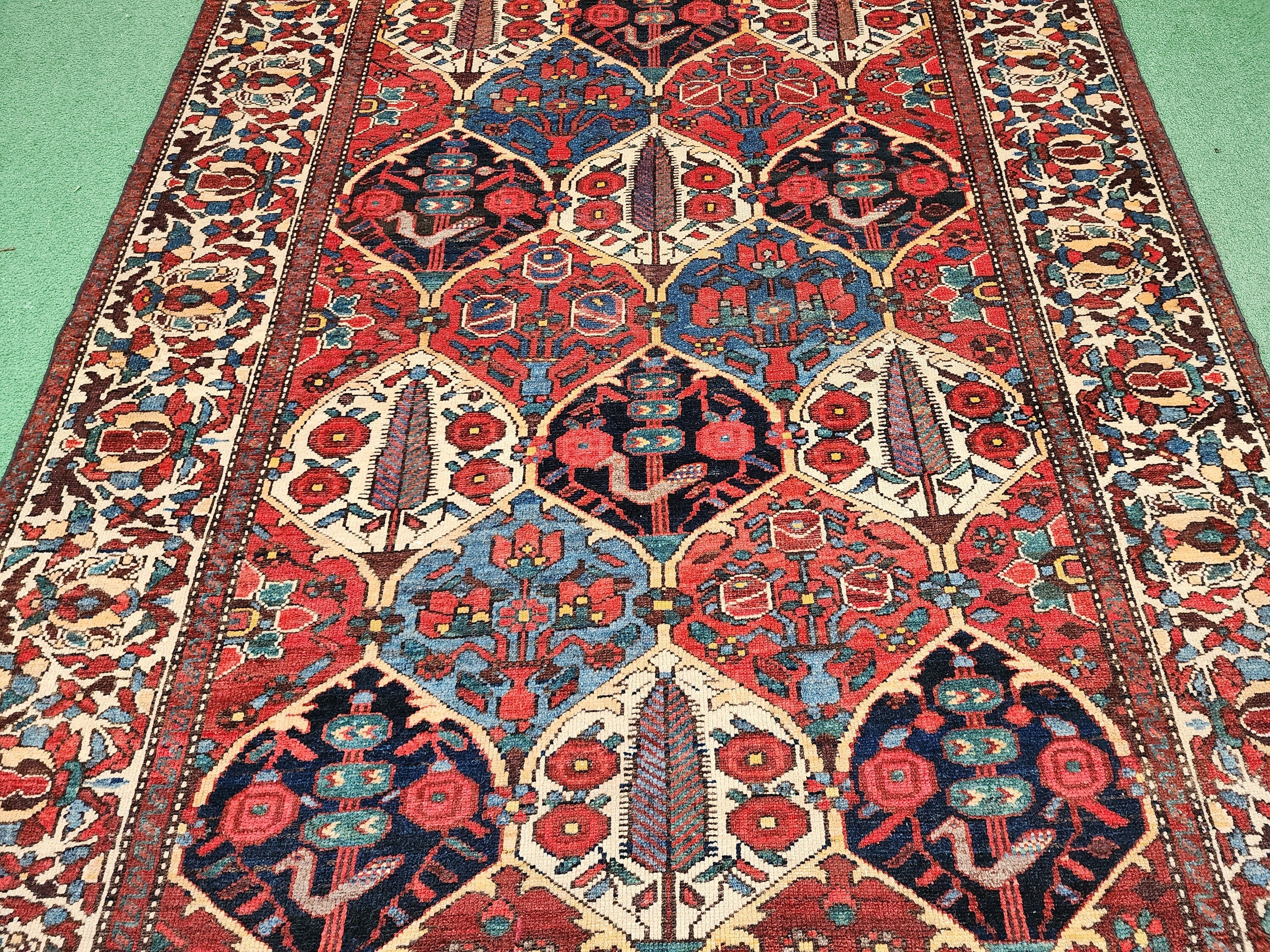 antique Persian Wool Area Rug — pattern close-up