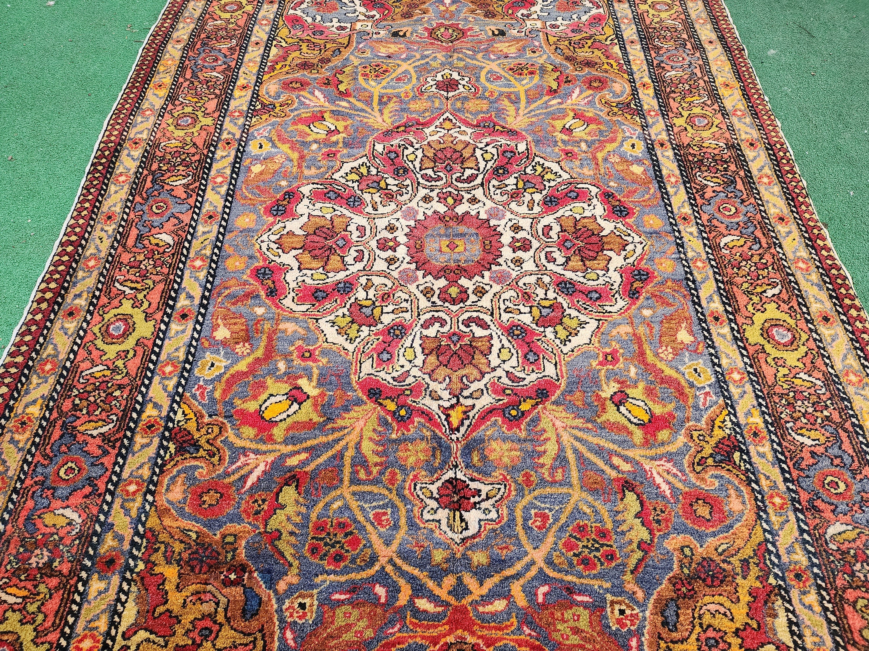 antique Anatolian Wool Area Rug — back view