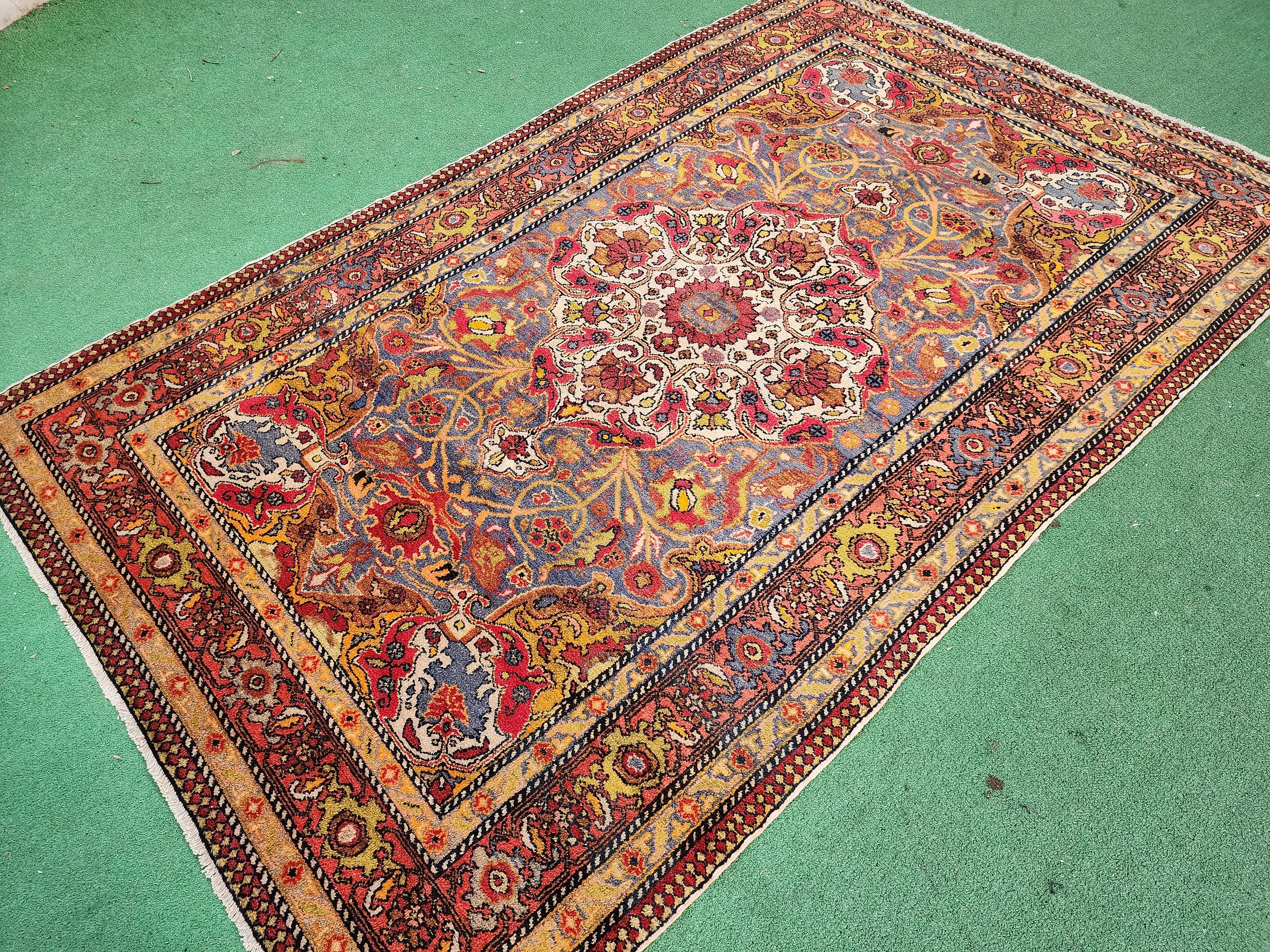 antique Anatolian Wool Area Rug — pattern close-up