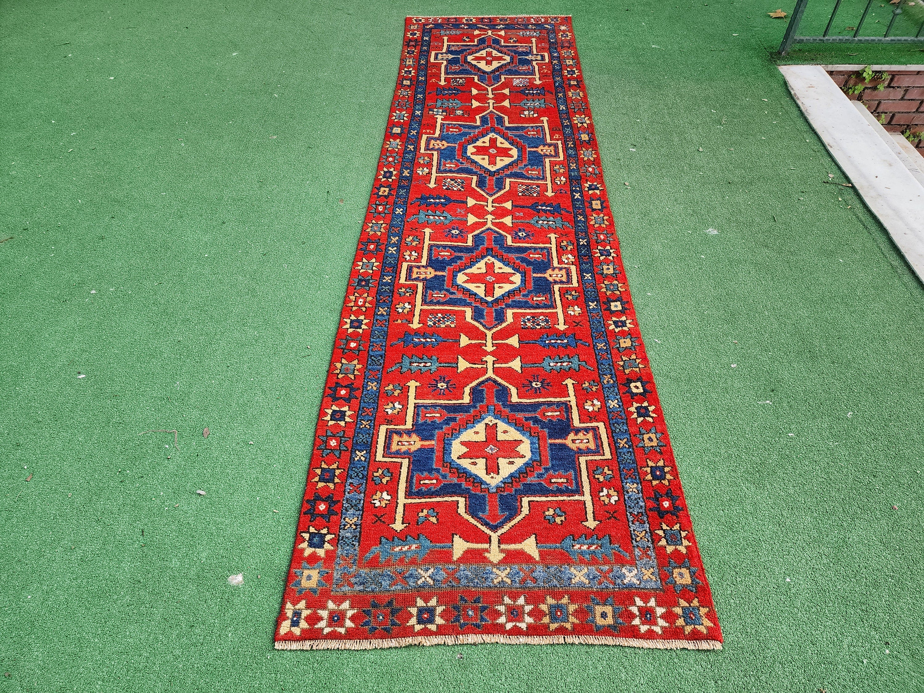 antique Persian Wool Runner Rug — back view