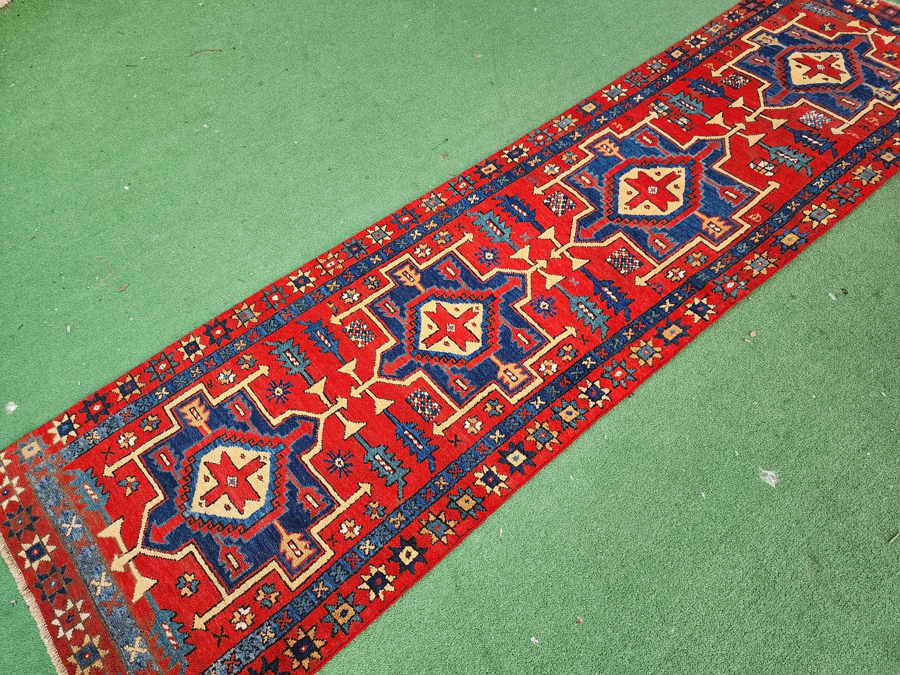 antique Persian Wool Runner Rug — detail texture