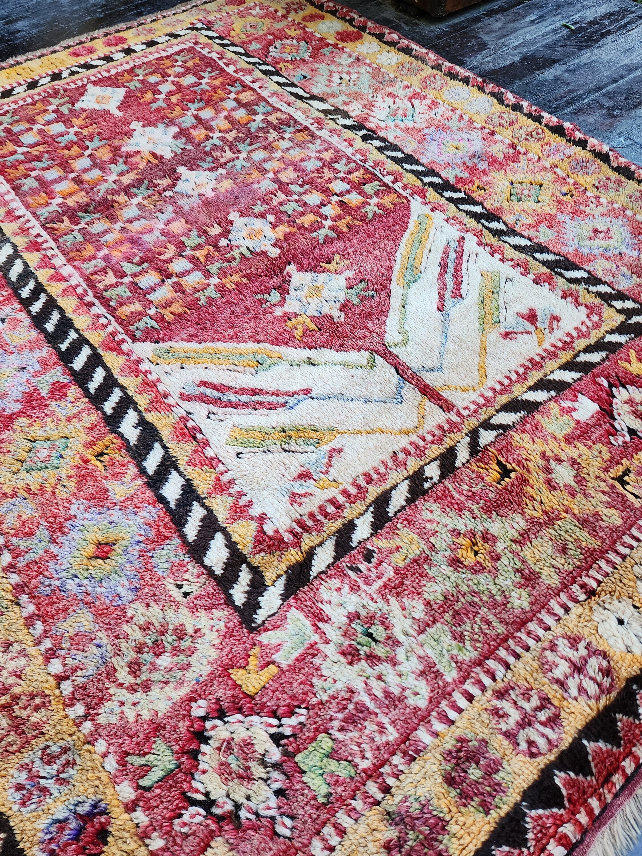 antique Konya Wool Runner Rug — in setting