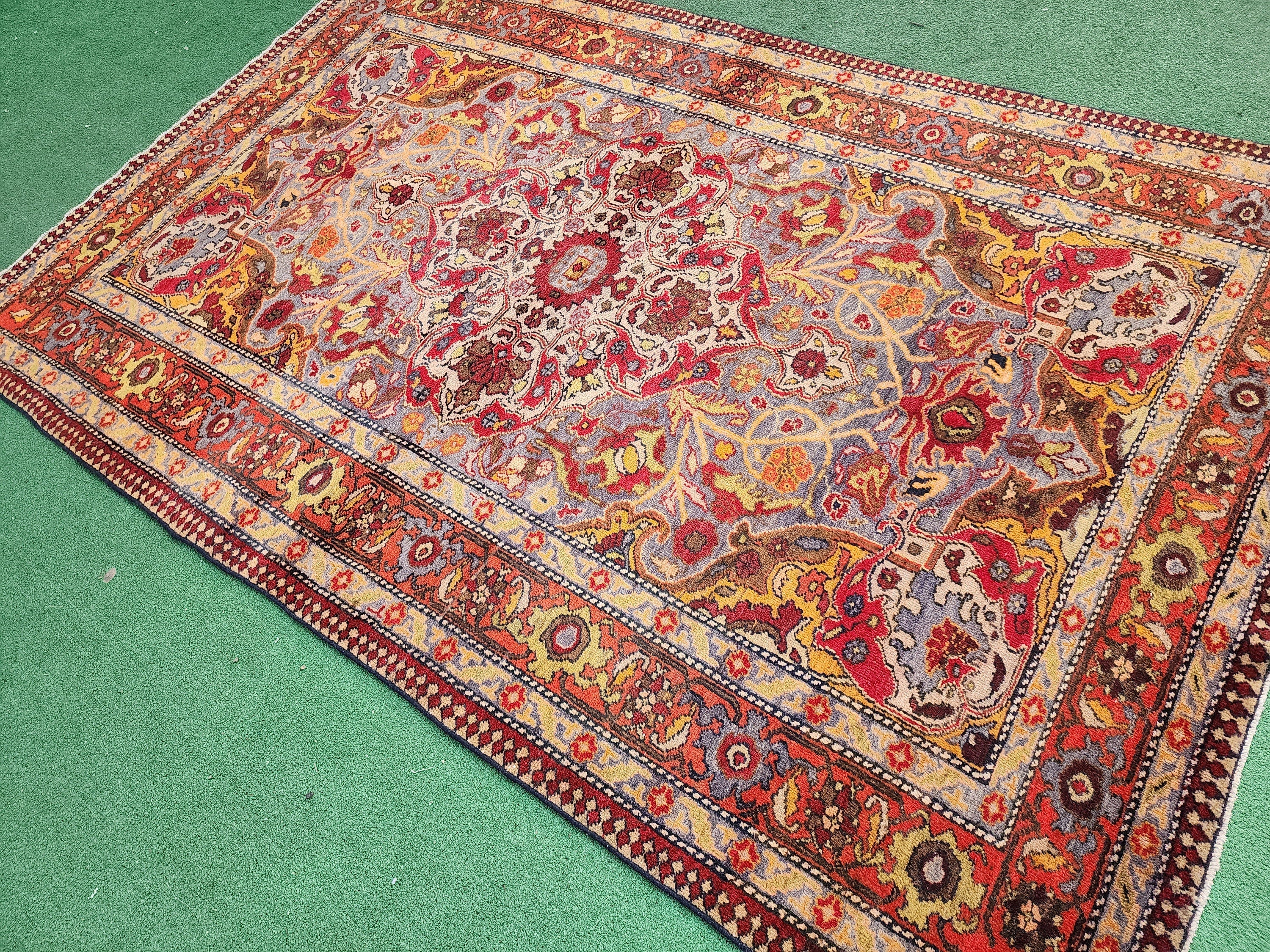 antique Anatolian Wool Runner Rug — pattern close-up