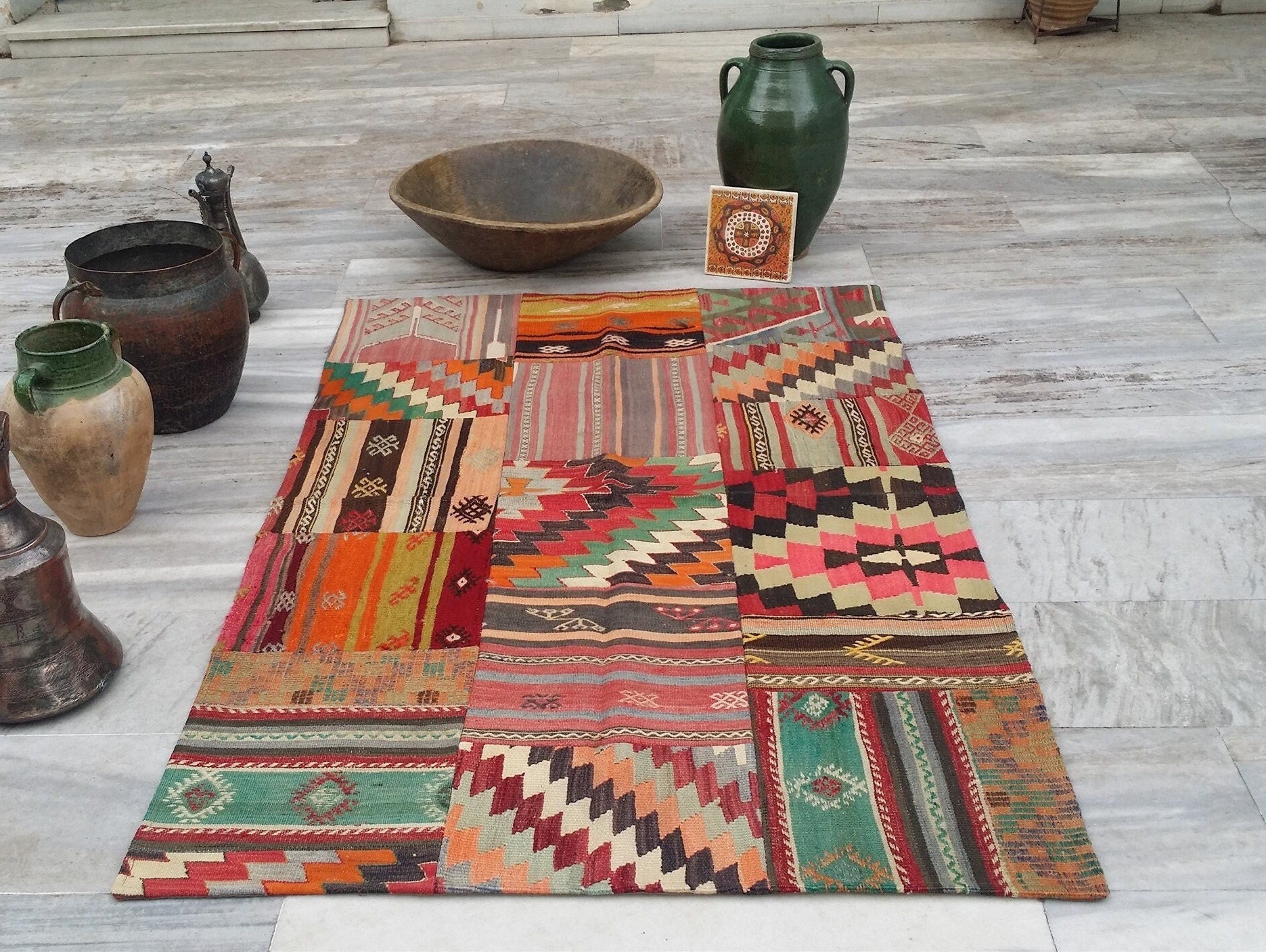 Myrrhia — Vintage Kilim Wool Area Rug