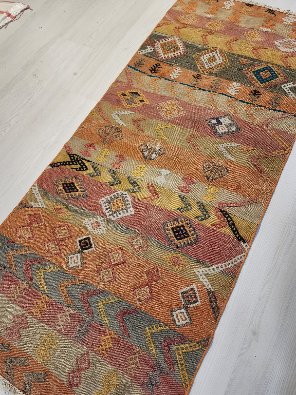 Ambrosia — Vintage Anatolian Cicim Kilim – Handwoven Wool Accent Rug (71x168cm)