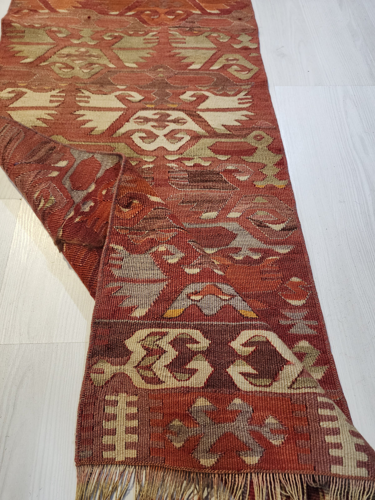 Aristoniki — Authentic Vintage Afyon Kilim Runner – Handwoven Wool Tribal Anatolian Flatweave (53cm x 170cm)