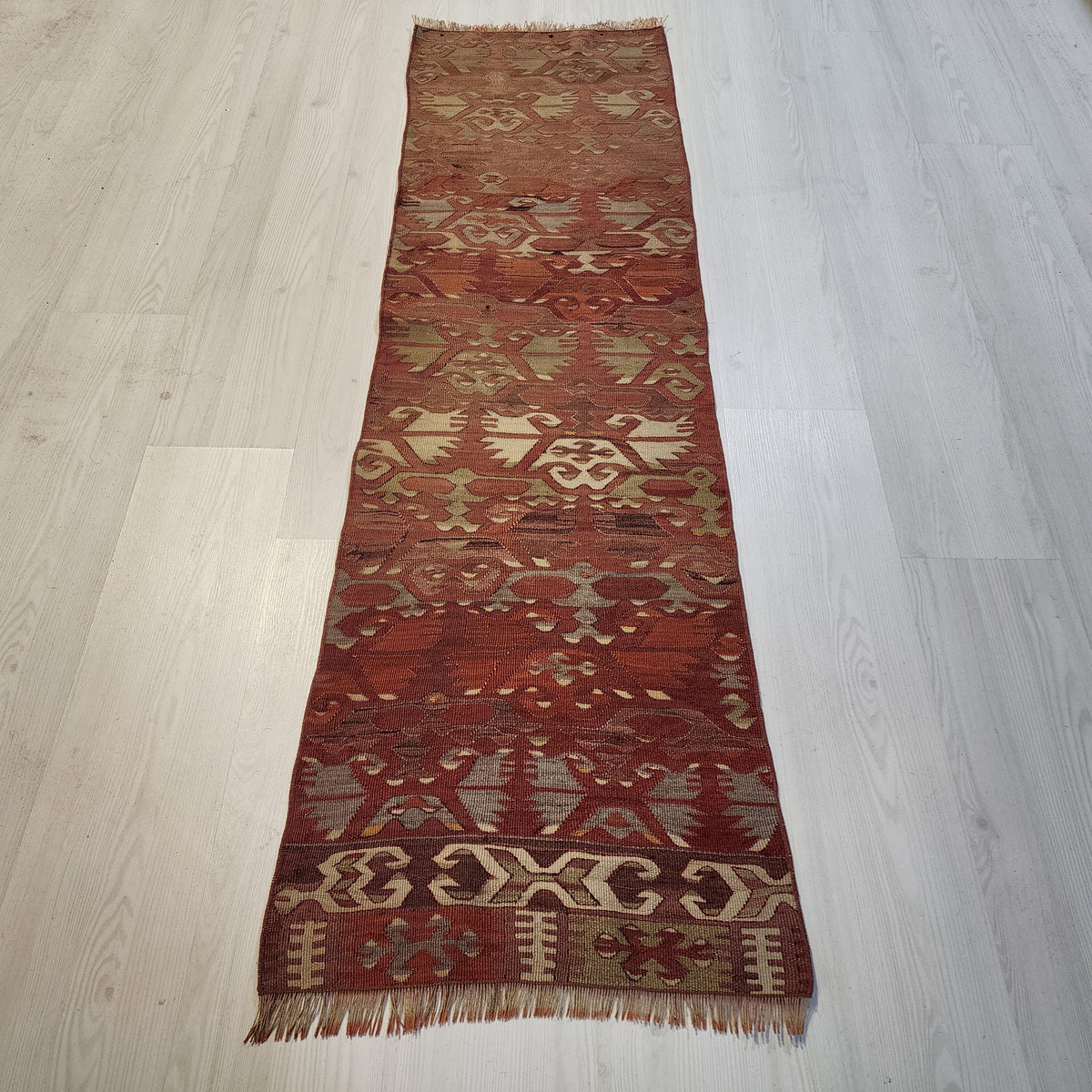 Aristoniki — Authentic Vintage Afyon Kilim Runner – Handwoven Wool Tribal Anatolian Flatweave (53cm x 170cm)