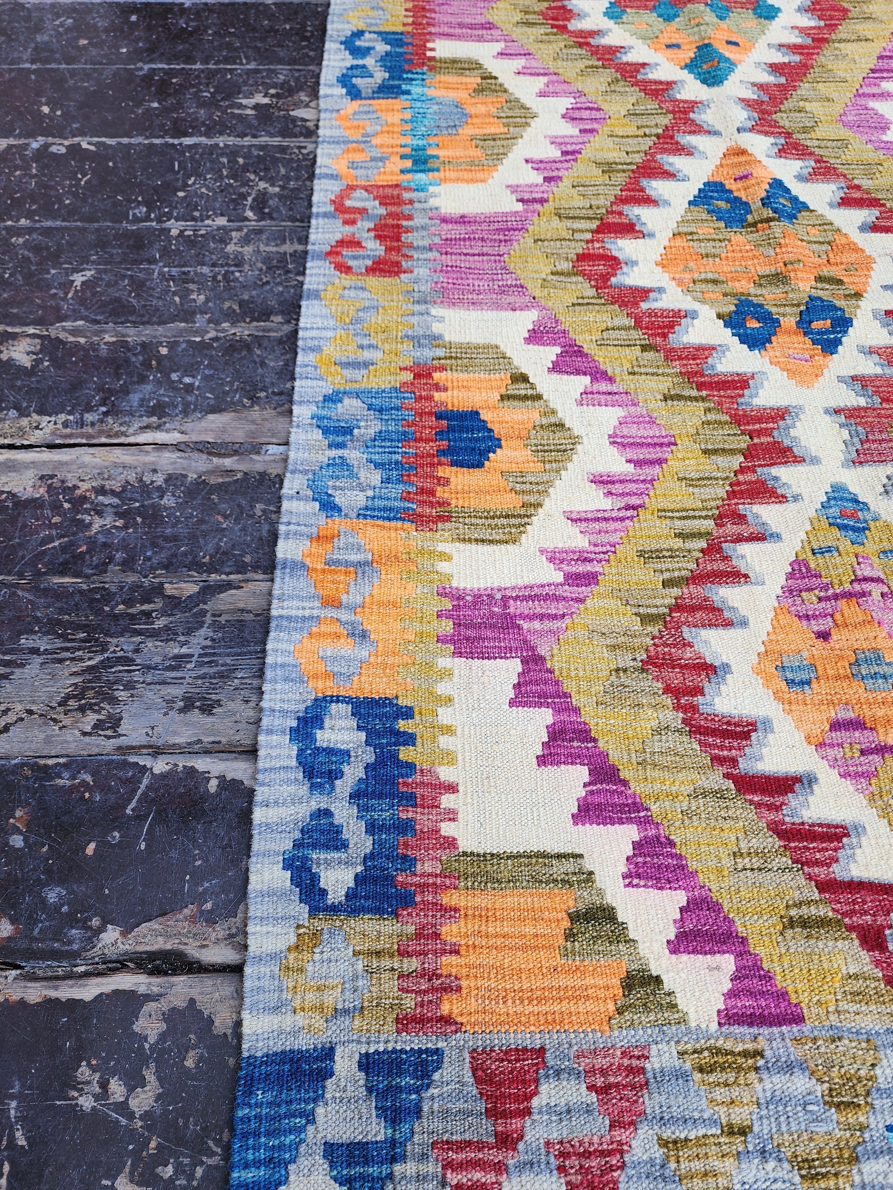 vintage Anatolian Wool Small Rug — detail texture