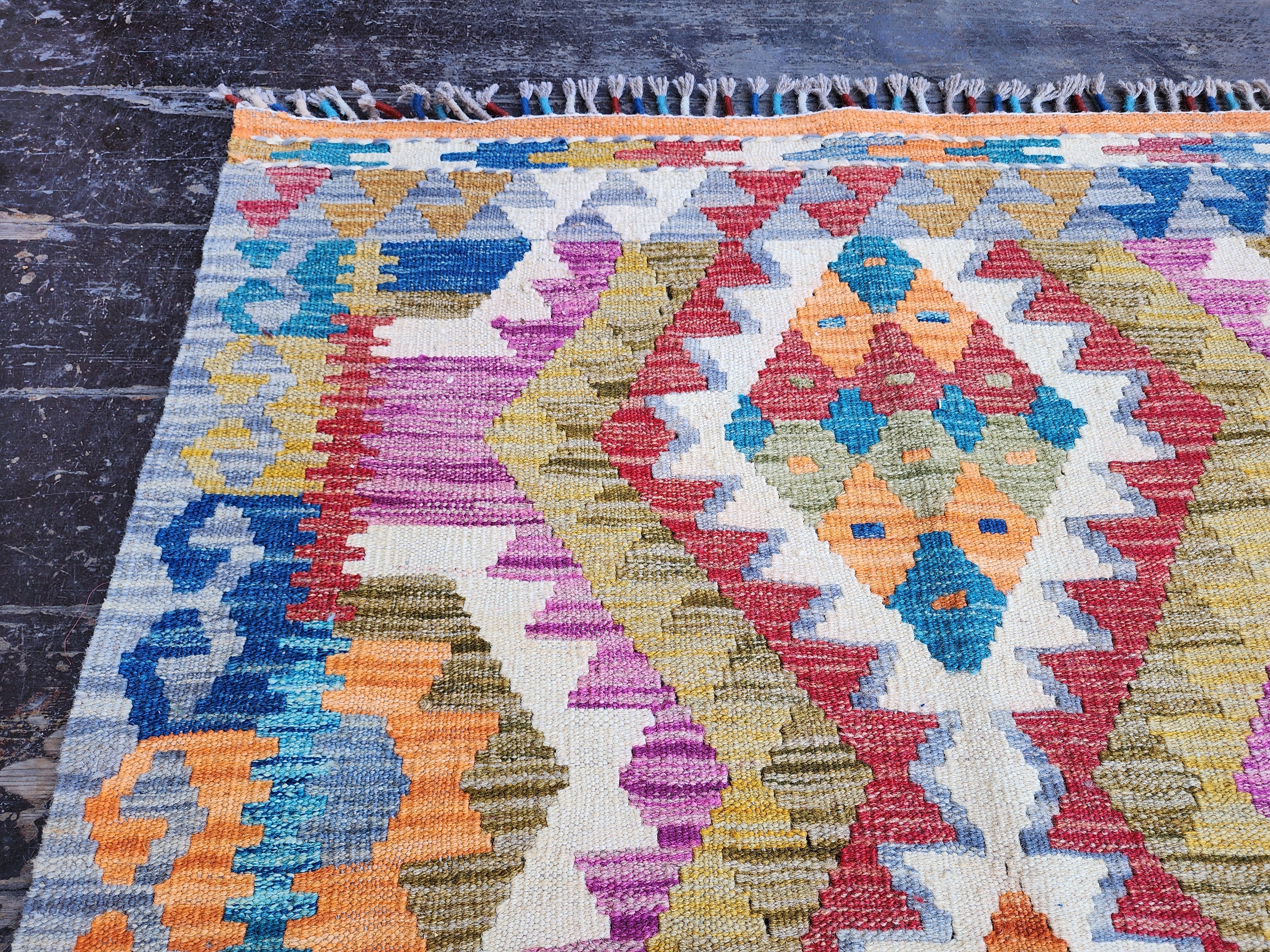 vintage Anatolian Wool Small Rug — pile detail