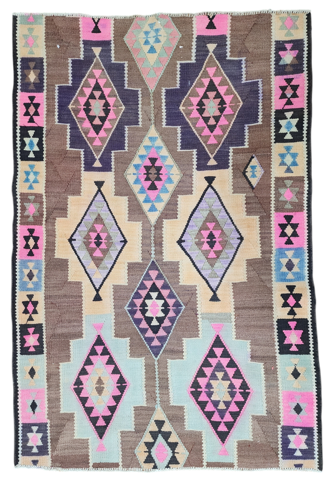 Turkish Kars Kilim Rug, 3'9''x5'4''