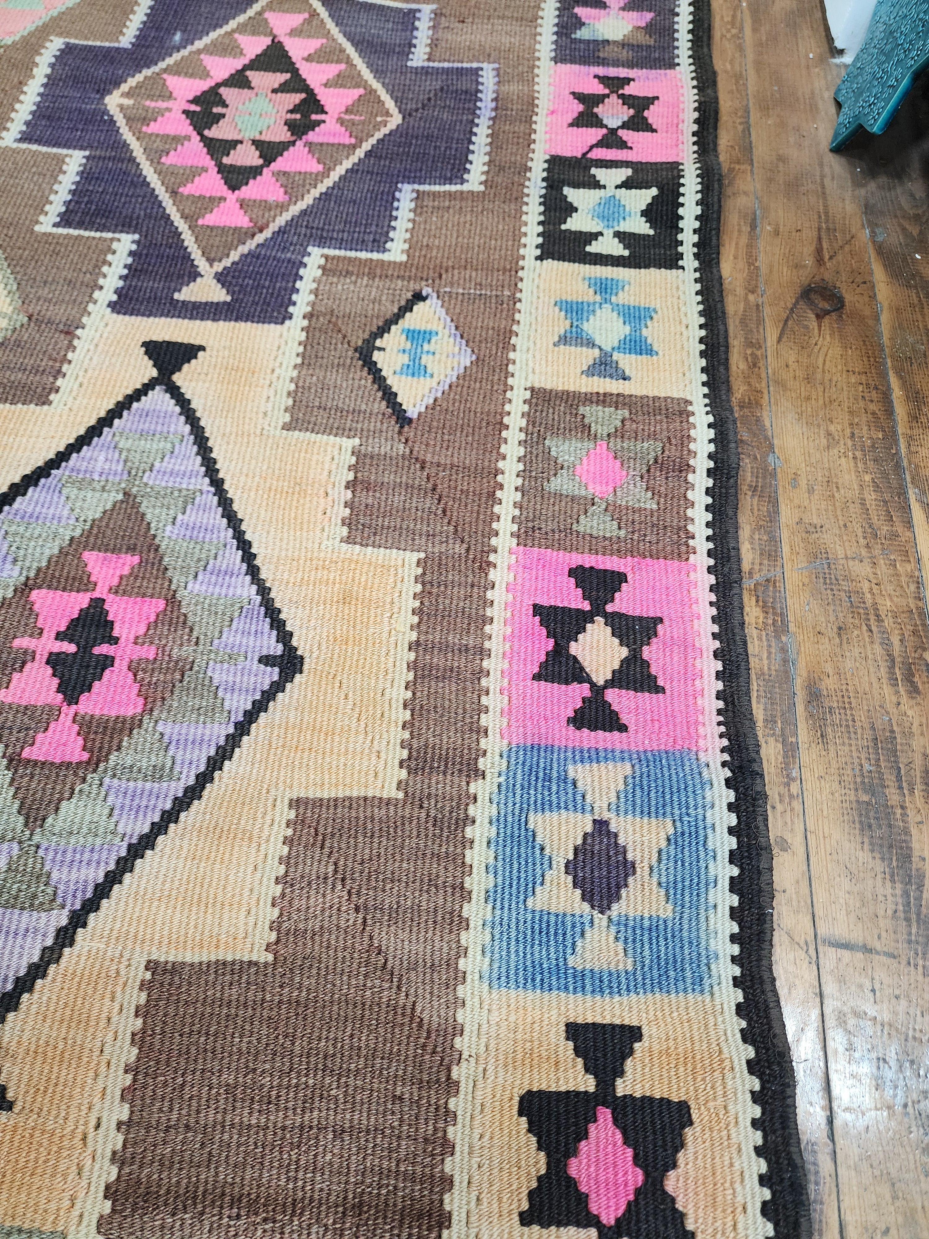 Turkish Kars Kilim Rug, 3'9''x5'4''