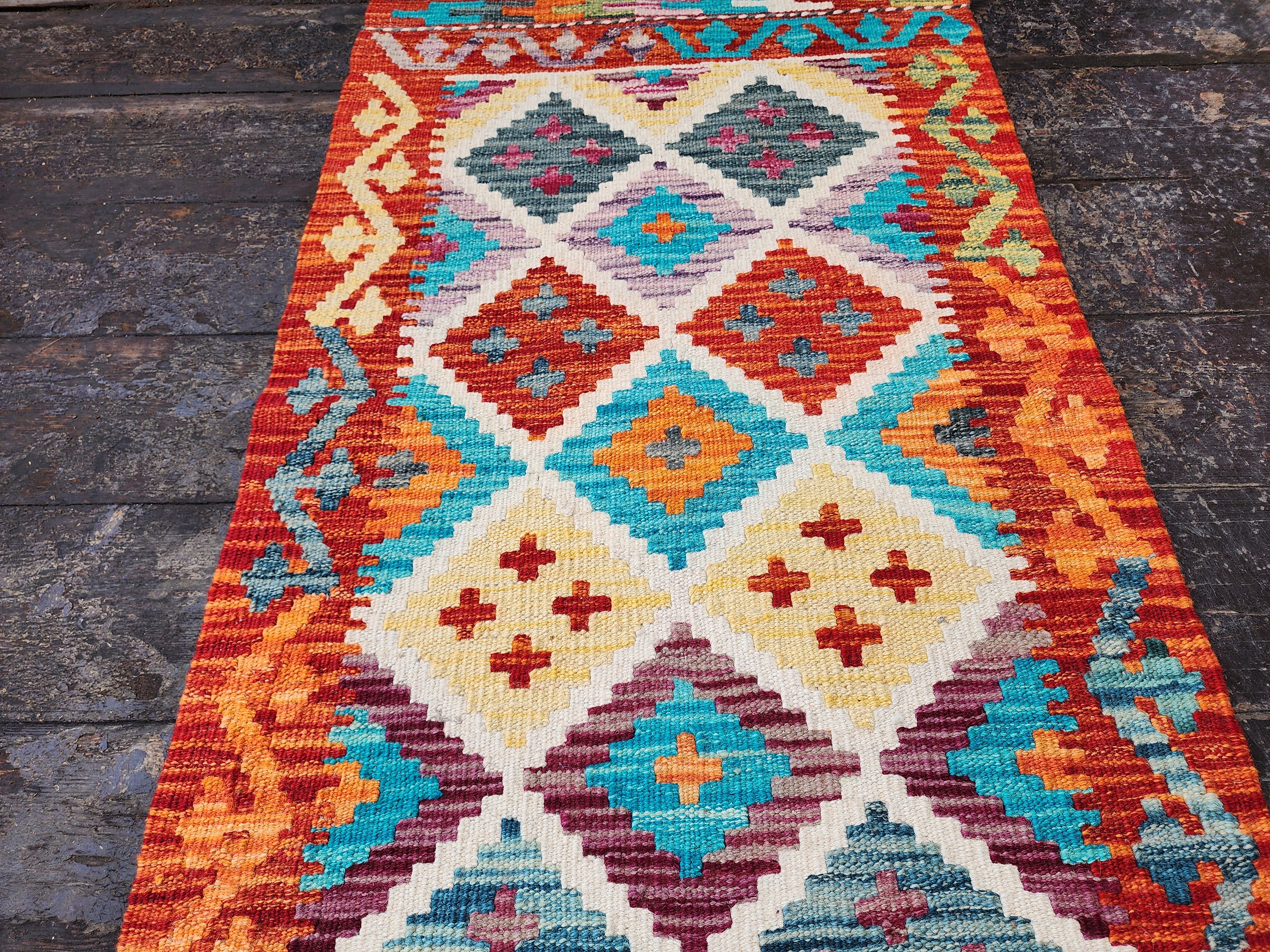 Rainbow Turkish Kilim Runner
