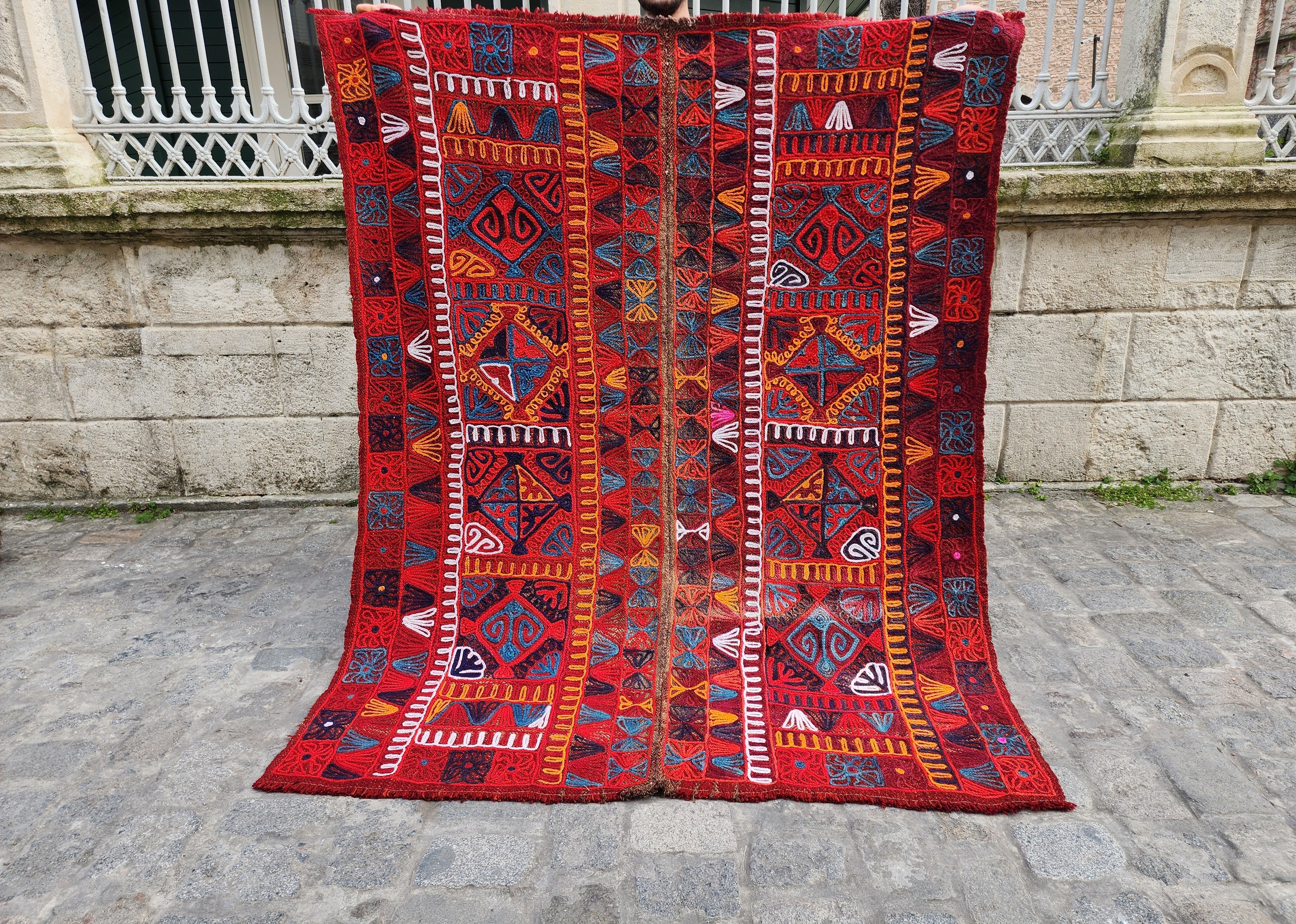 vintage Kilim Area Rug — styled view