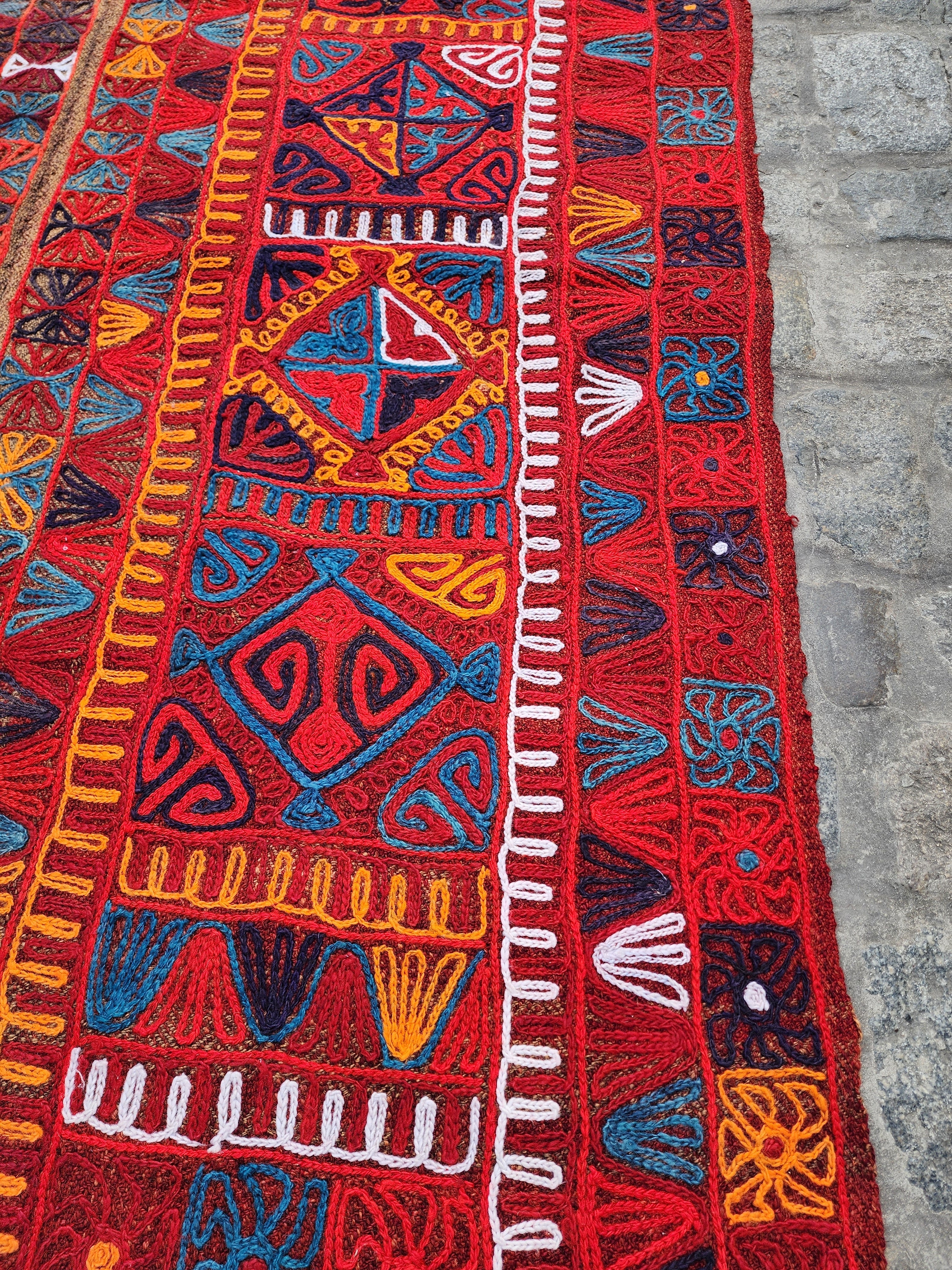 vintage Kilim Area Rug — pattern close-up