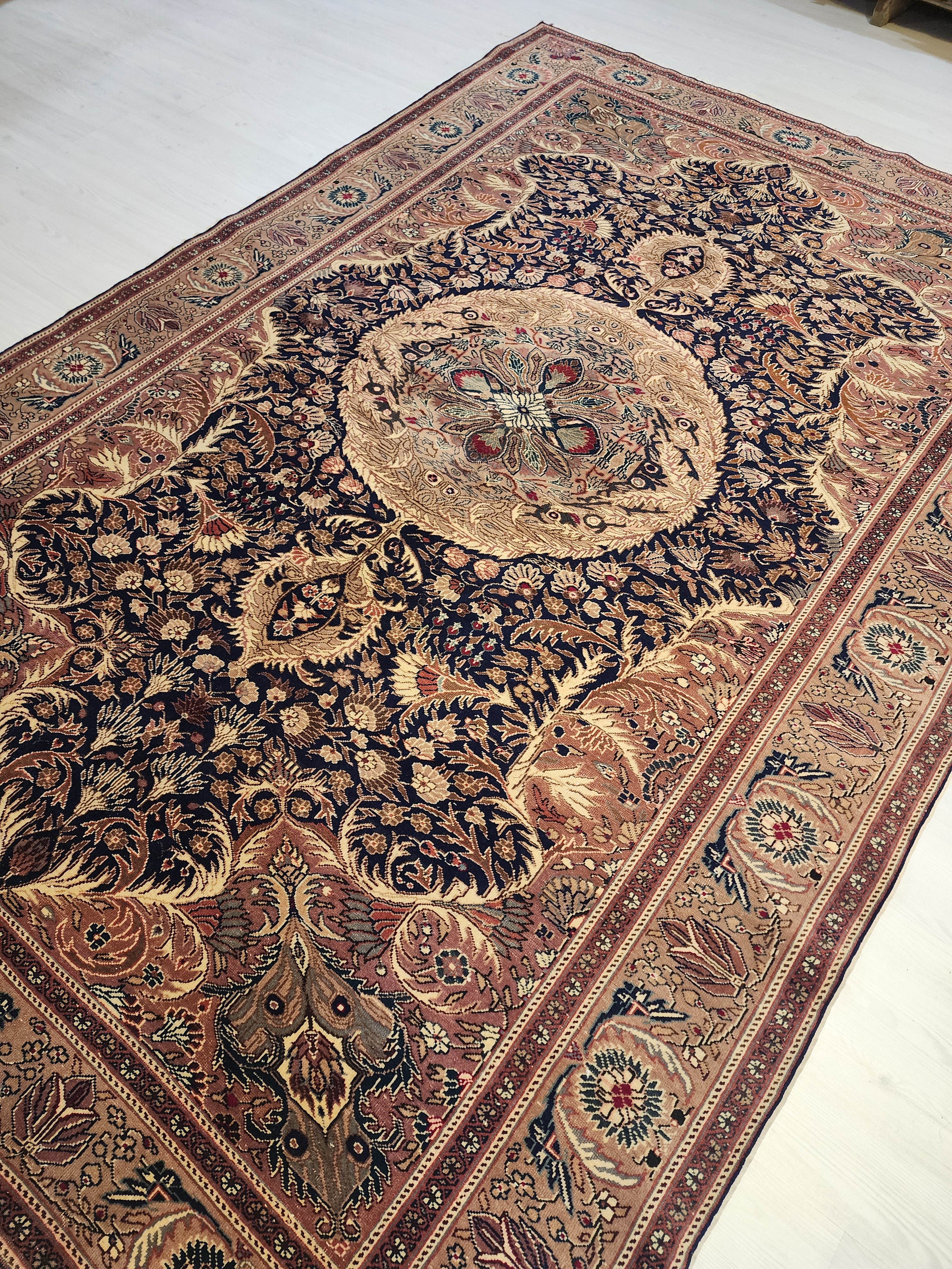 Kayseri Turkish Vintage Rug: Handspun Wool Tribal Carpet 6'5'' x 9'7''